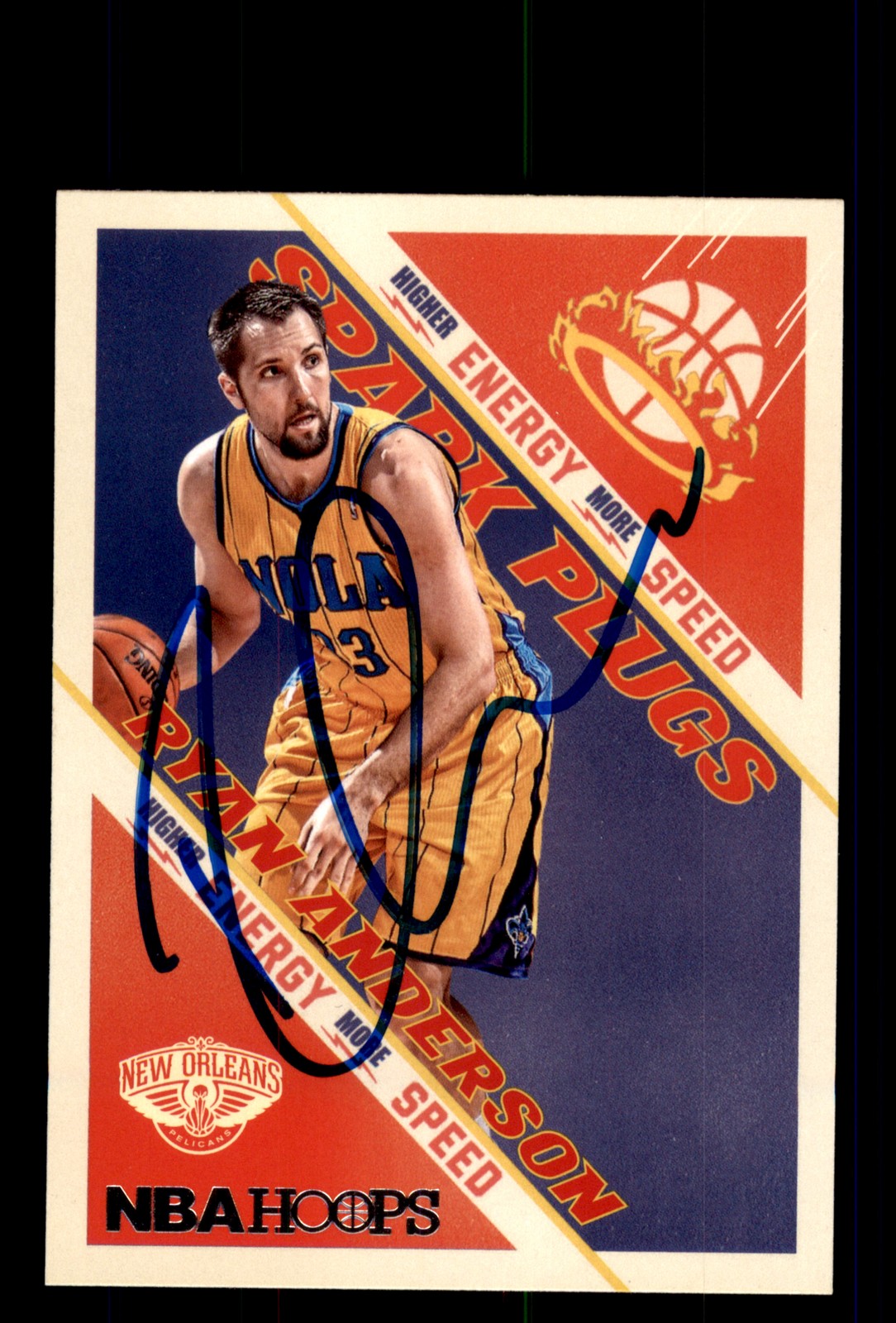 Signed Basketball Card Auto Ryan Anderson 2013-14 Hoops #3 Spark Plugs Pelicans