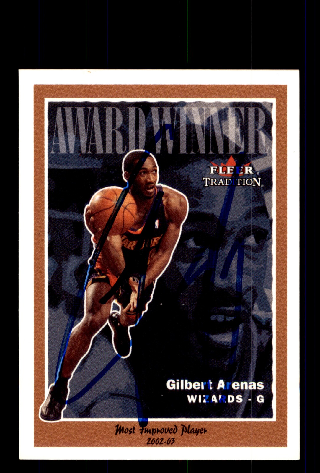 Signed Basketball Card Auto Gilbert Arenas 2003-04 Fleer Tradition #225 Wizards