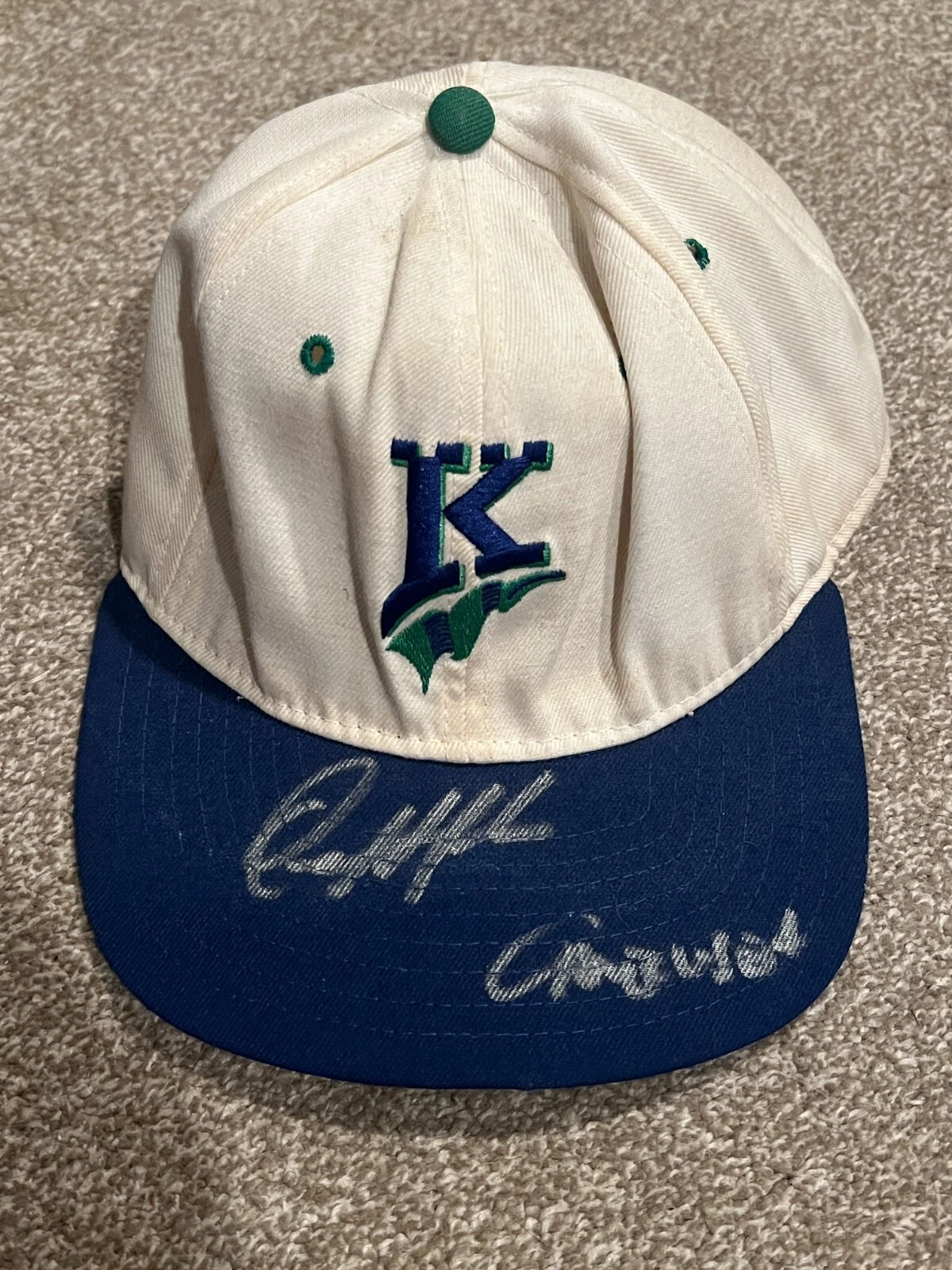 ORLANDO MERCADO SIGNED GAME USED BASEBALL HAT AUTO VTG MILB CHARLOTTE KNIGHTS