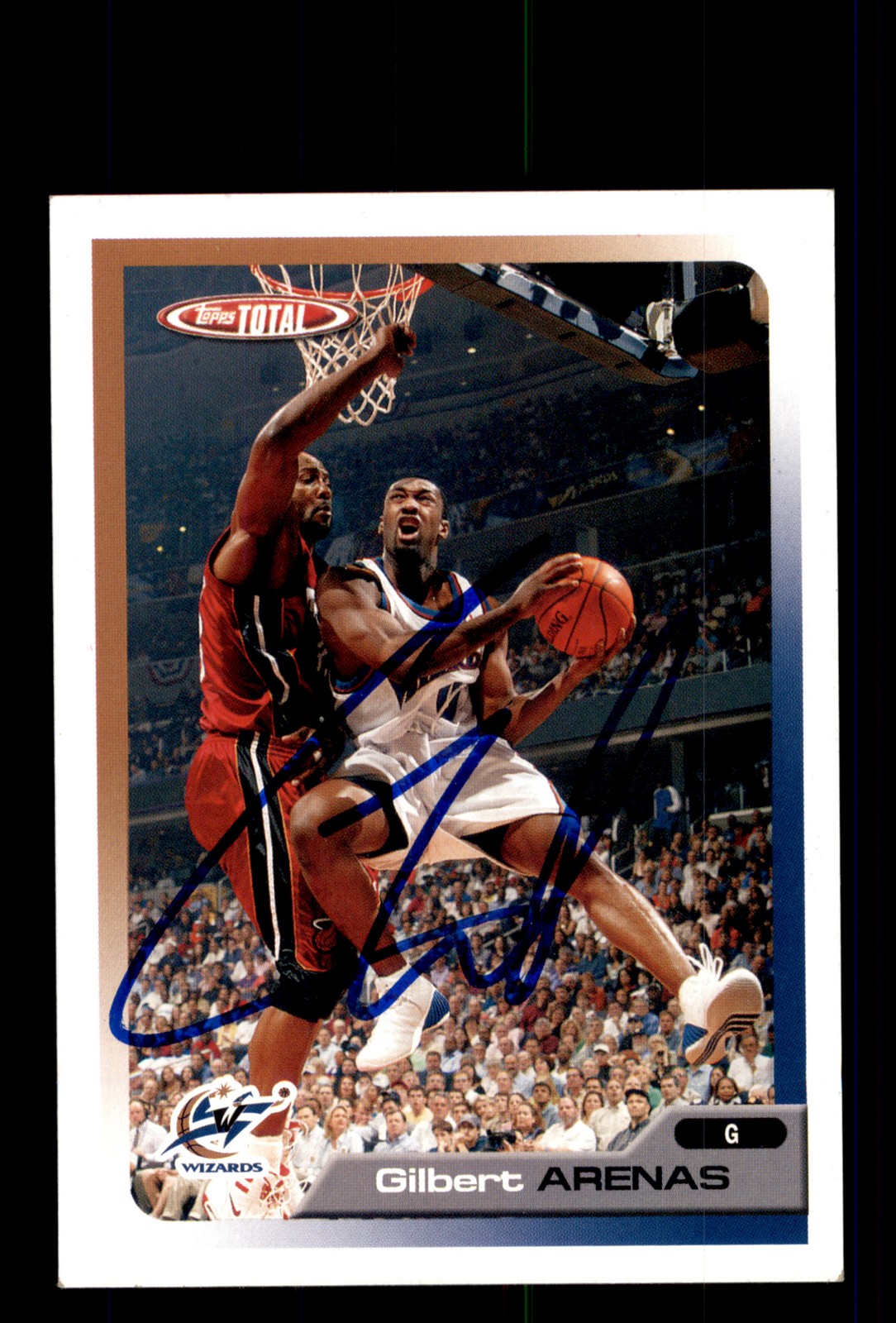 Signed Basketball Card Auto Gilbert Arenas 2005-06 Topps Total #14 Wizards