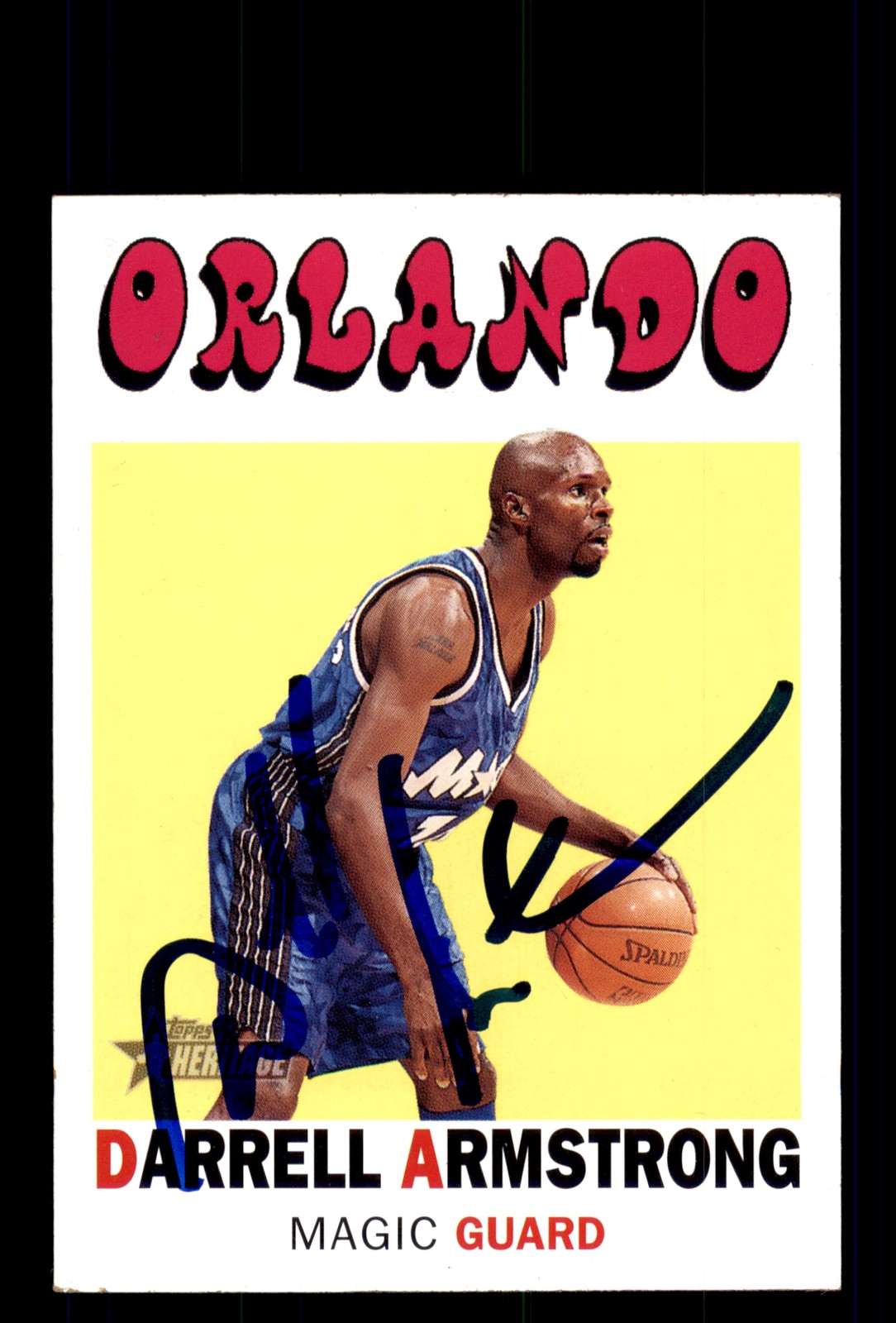 Signed Basketball Card Auto Darrell Armstrong 2000-01 Topps Heritage #62 Magic