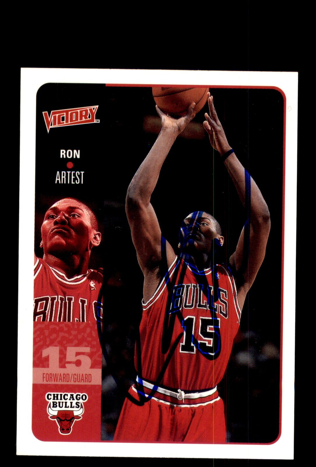 Signed Basketball Card Auto Ron Artest 2000-01 Upper Deck Victory #26 Bulls