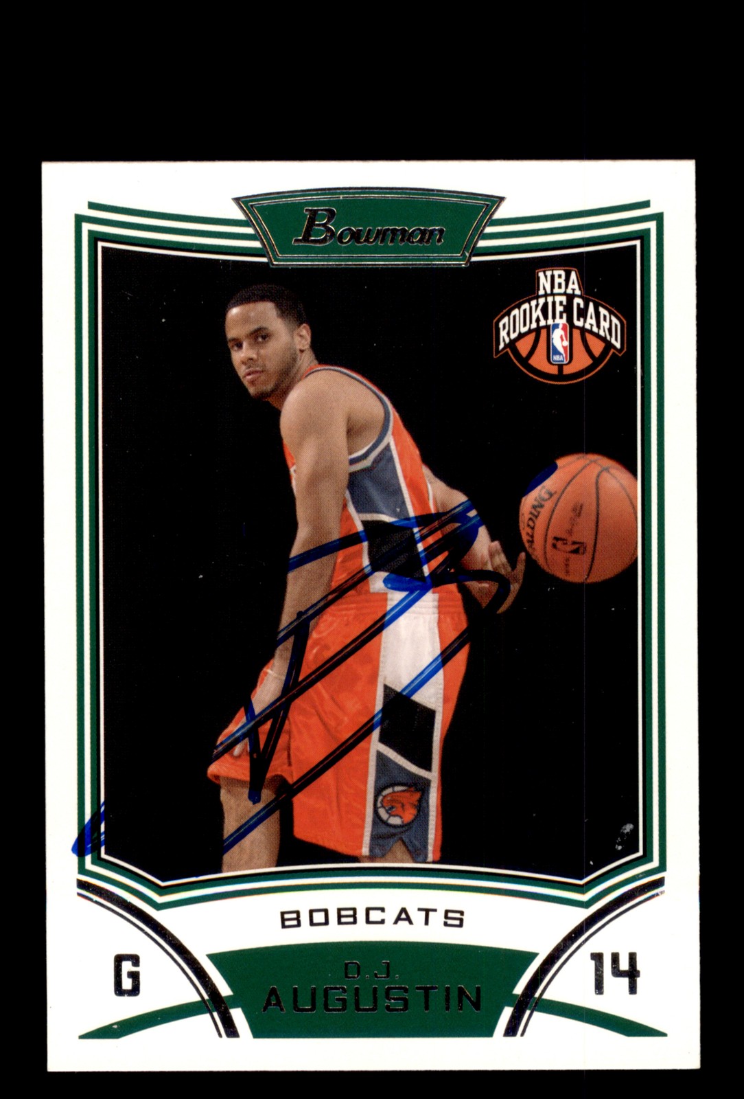Signed Basketball Card Auto D.J. Augustin 2008-09 Bowman #119 Charlotte Bobcats