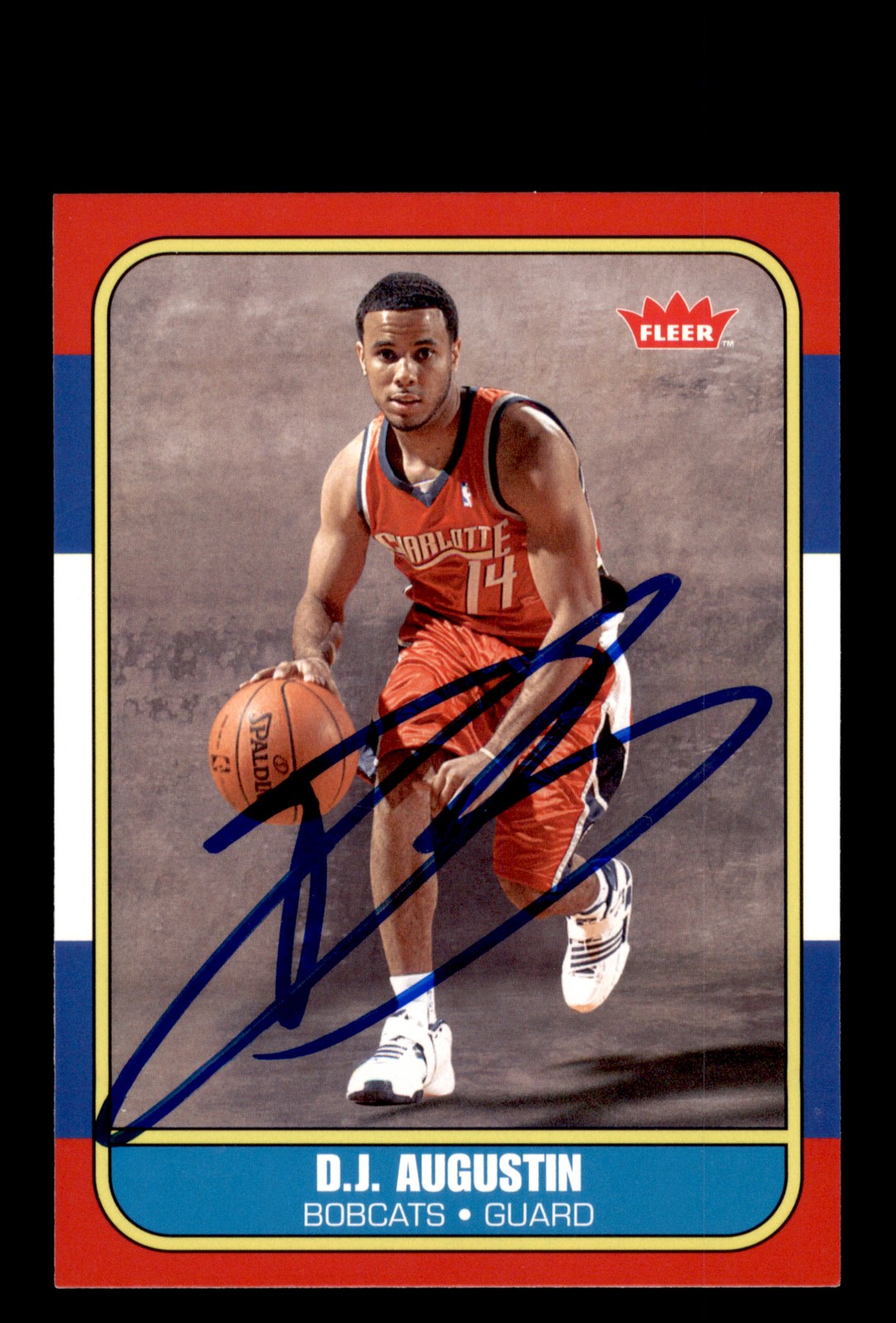 Signed Basketball Card Auto D.J. Augustin 2008-09 Fleer #86R-170 Bobcats
