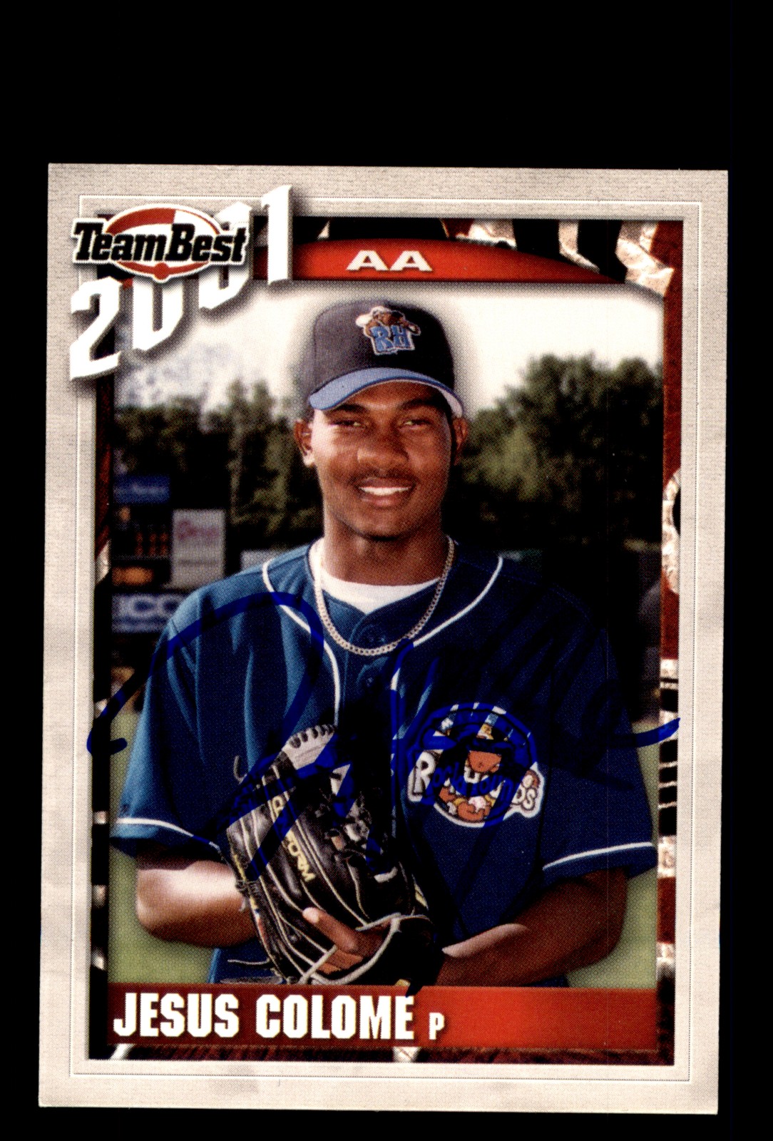 Signed Baseball Card Auto Jesus Colome 2001 Team Best #27