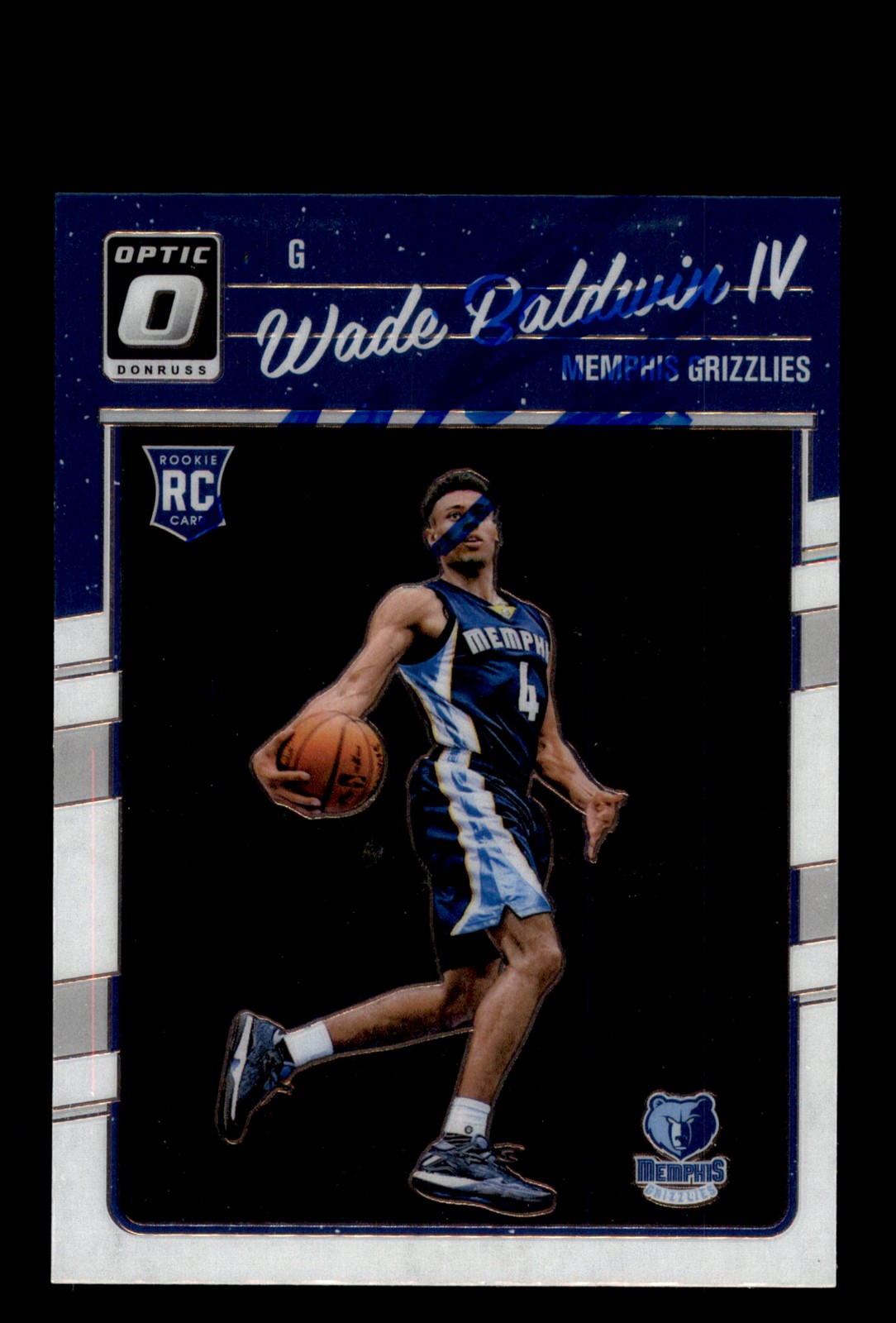 Signed Basketball Card Auto Wade Baldwin IV 2016-17 Donruss Optic #164 Grizzlies