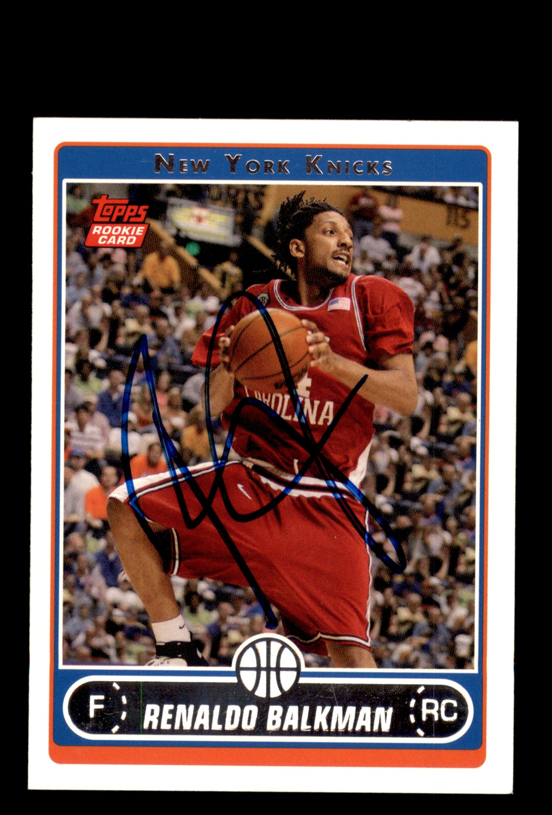 Signed Basketball Card Auto Renaldo Balkman 2006-07 Topps #259 New York Knicks