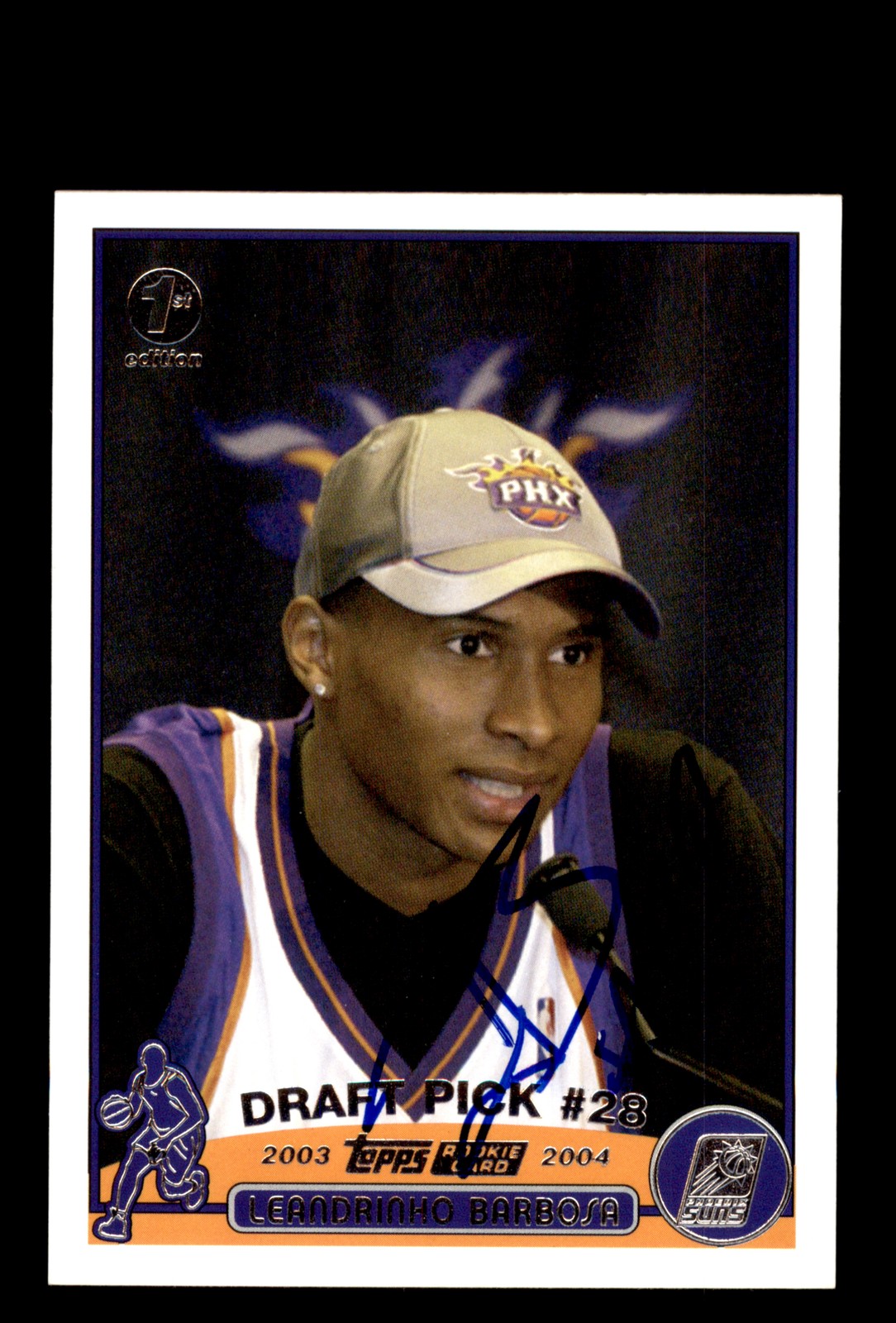 Signed Basketball Card Auto Leandro Barbosa 2003-04 Topps 1st Ed. #248 Suns