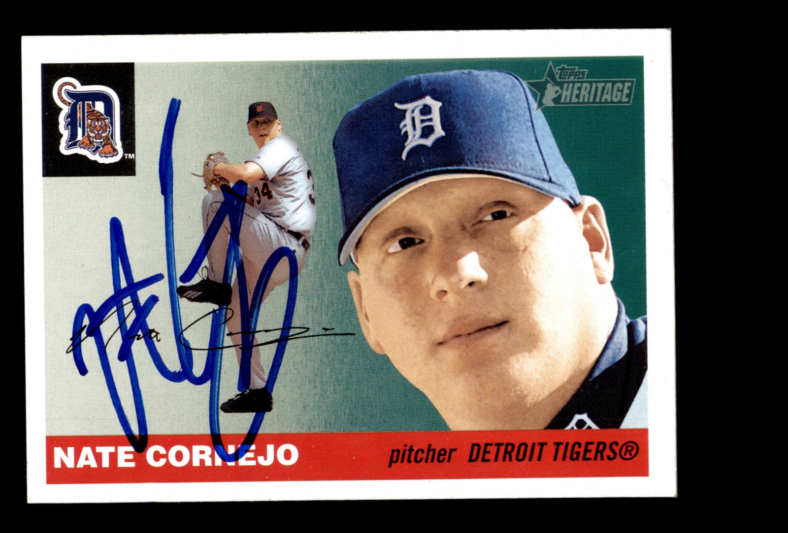 Signed Baseball Card Auto Nate Cornejo 2004 Topps Heritage #185 Detroit Tigers