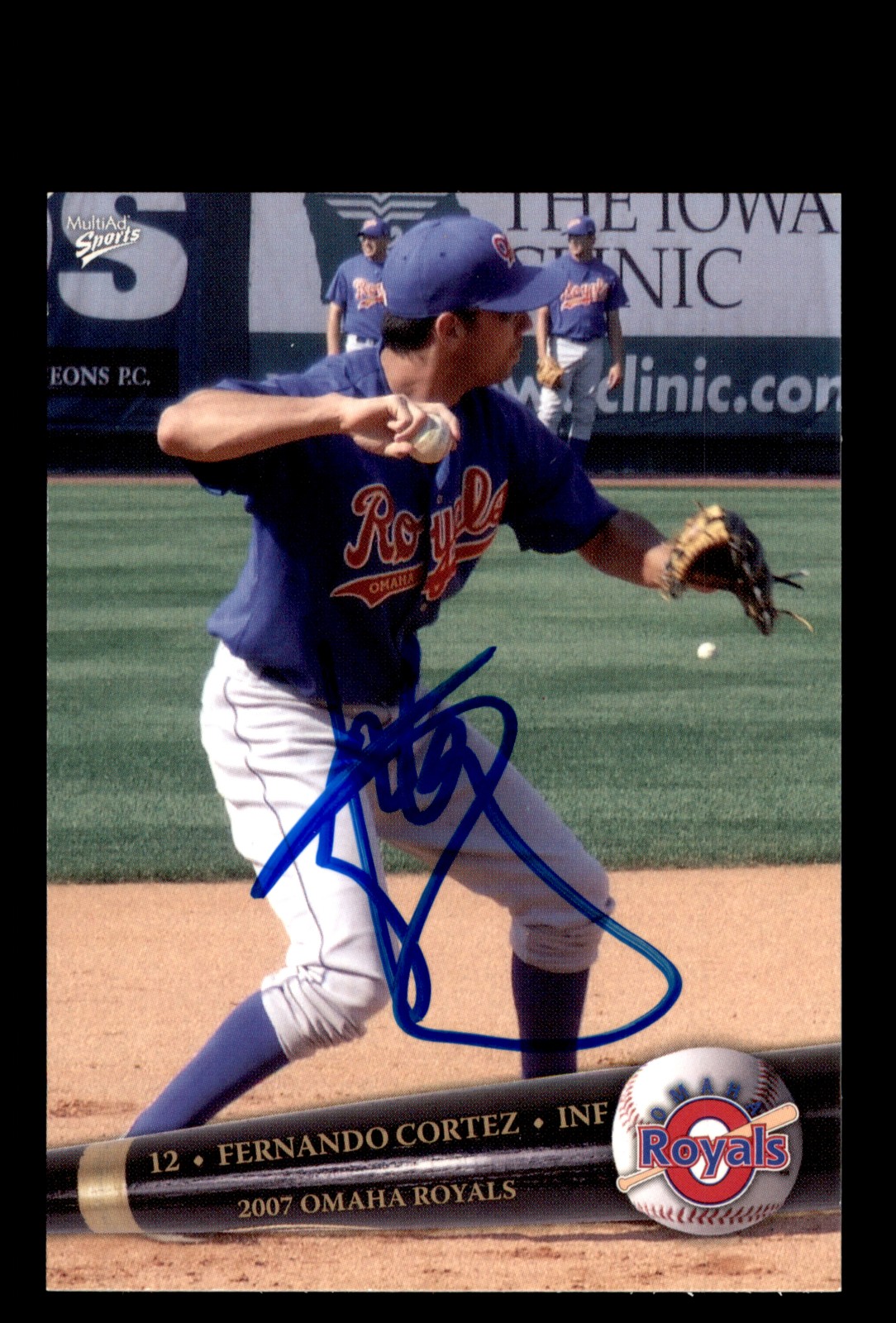 Signed Baseball Card Auto Fernando Cortez 2007 MultiAd Omaha Royals #13