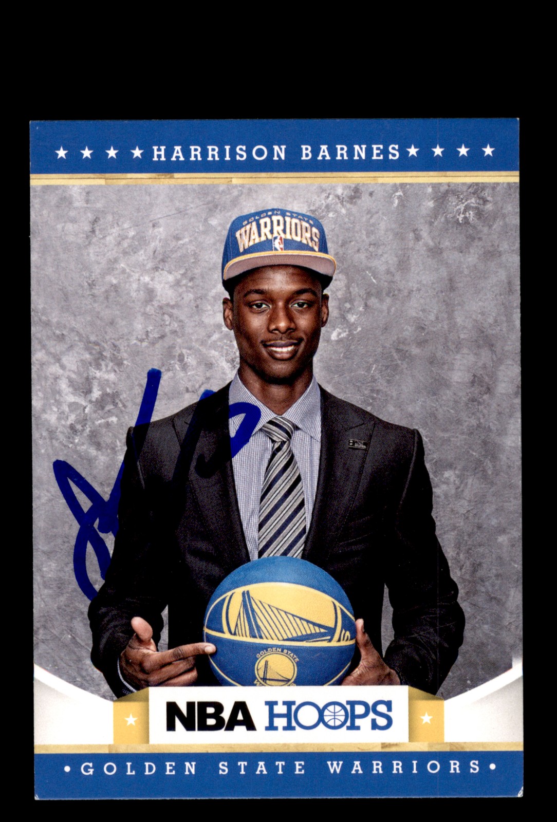 Signed Basketball Card Auto Harrison Barnes 2012-13 Hoops #281 Warriors