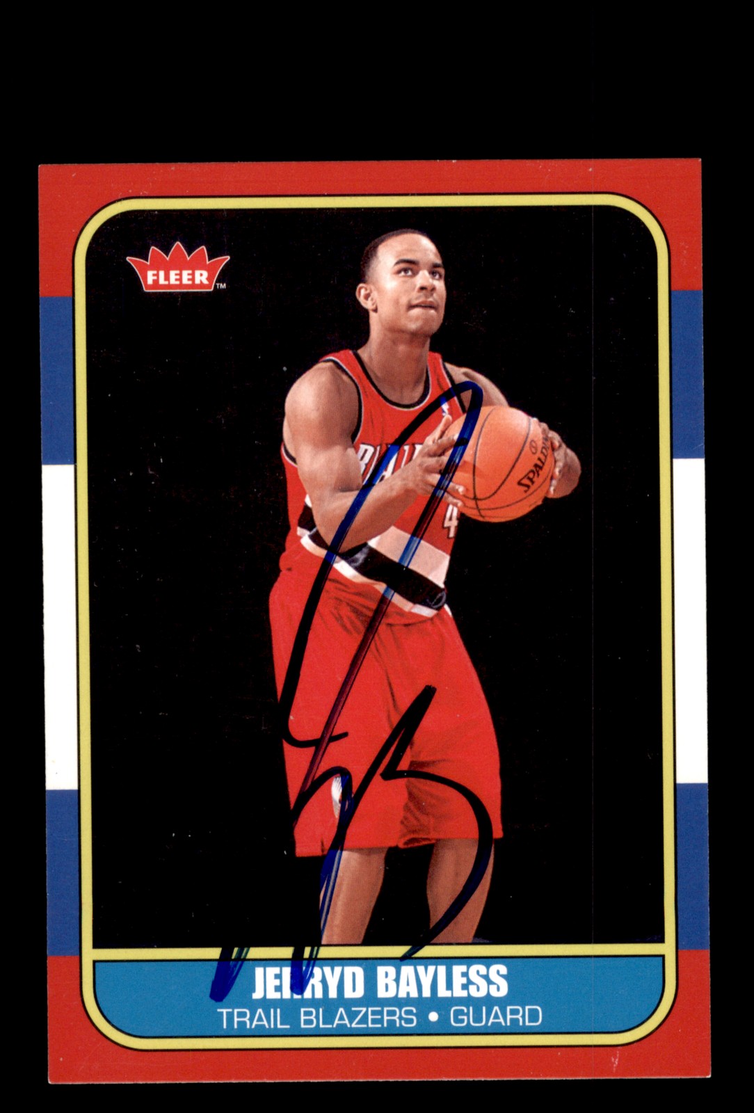 Signed Basketball Card Auto Jerryd Bayless 2008-09 Fleer #86R-172 Trail Blazers