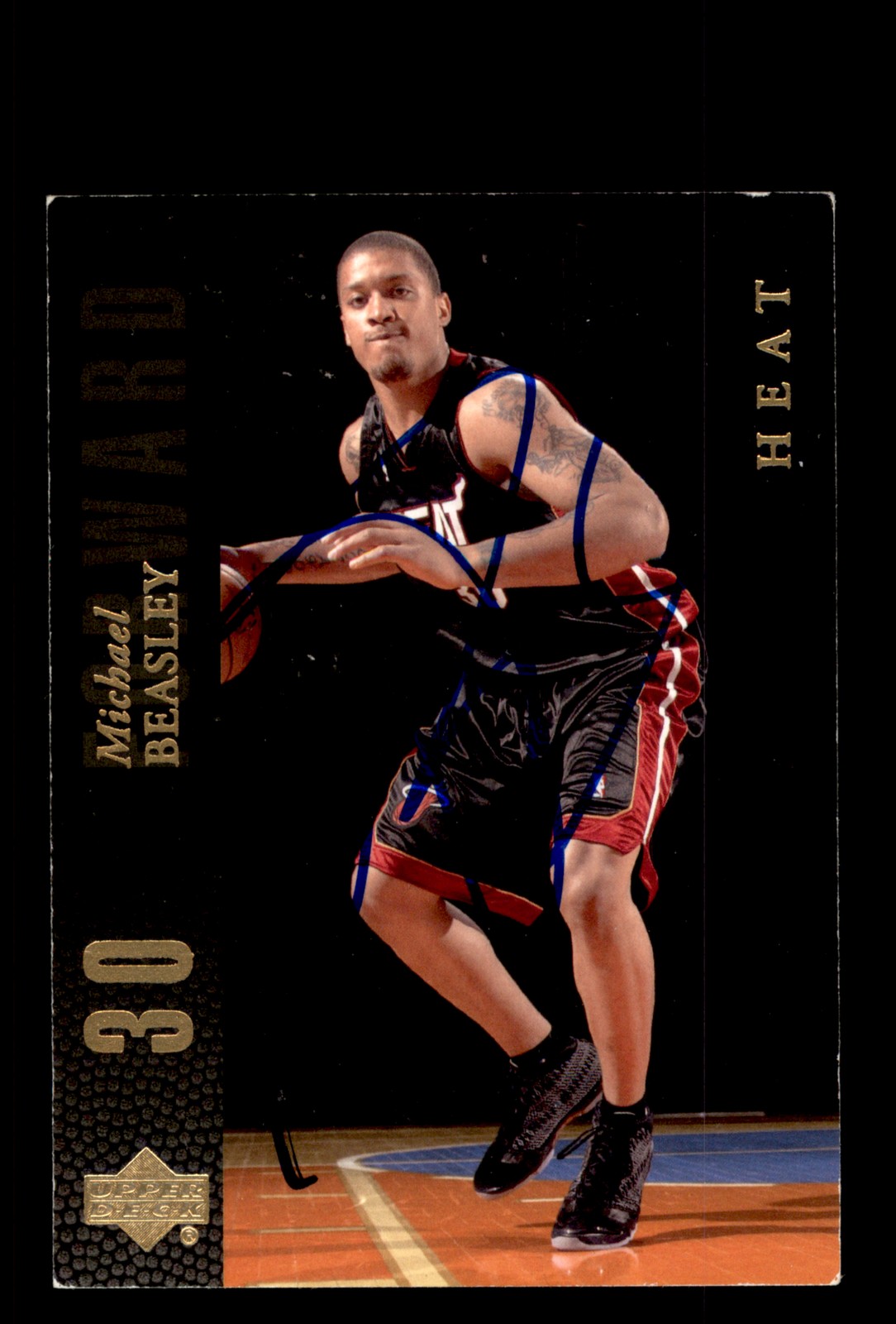 Signed Basketball Card Auto Michael Beasley 2008-09 Upper Deck Lineage #202 Heat