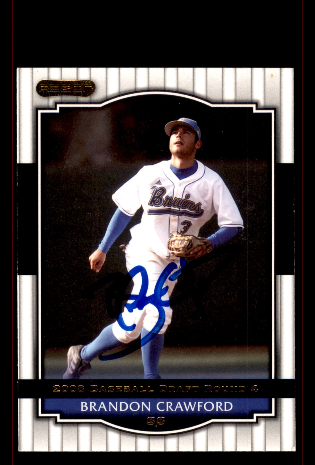 Signed Baseball Card Auto Brandon Crawford 2008 Razor #66 SF Giants