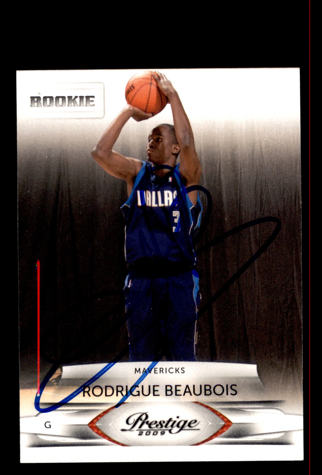 Signed Basketball Card Auto Rodrigue Beaubois 2009-10 Panini Prestige #225