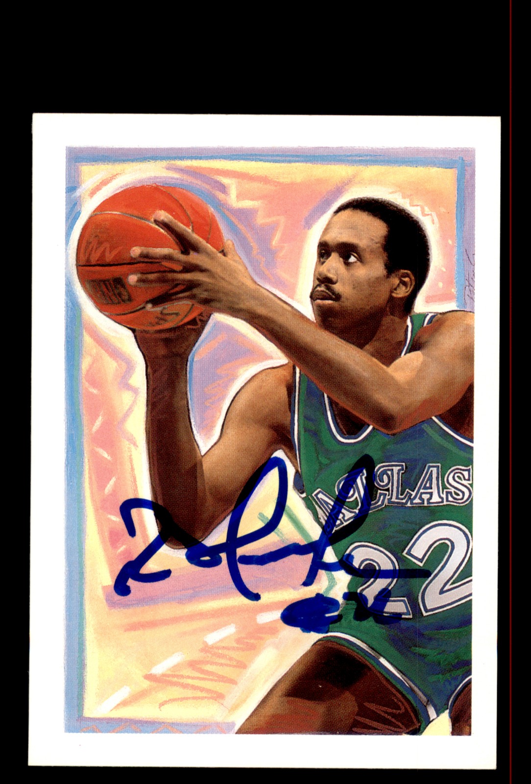 Signed Basketball Card Auto Rolando Blackman 1990-91 Hoops #360 Dallas Mavericks