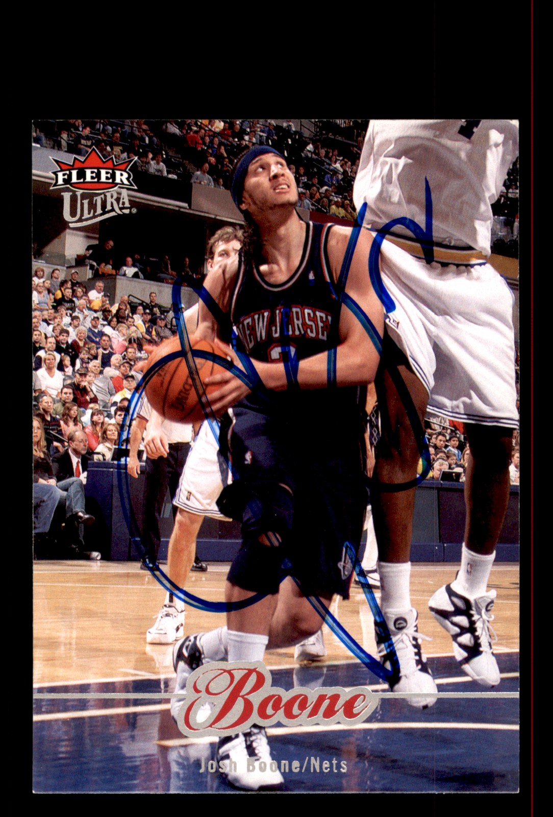 Signed Basketball Card Auto Josh Boone 2007-08 Fleer Ultra #118 Nets