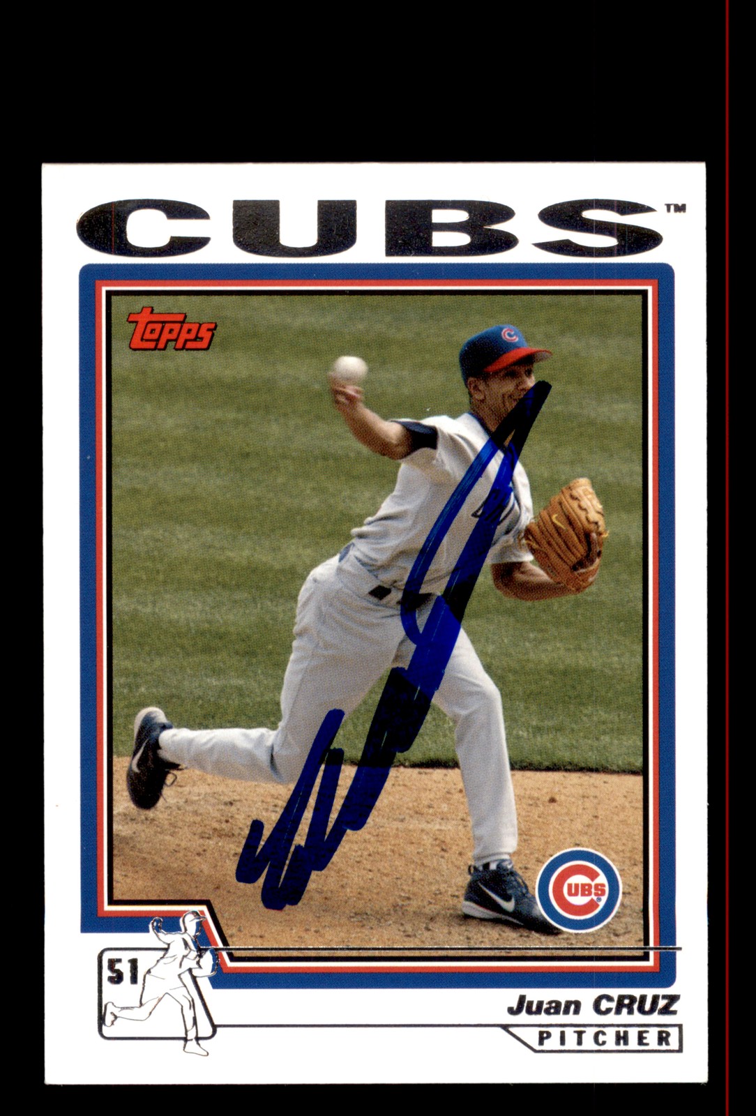 Signed Baseball Card Auto Juan Cruz 2004 Topps #107 Chicago Cubs