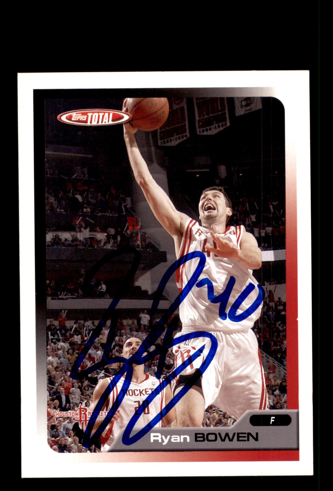Signed Basketball Card Auto Ryan Bowen 2005-06 Topps Total #151 Houston Rockets
