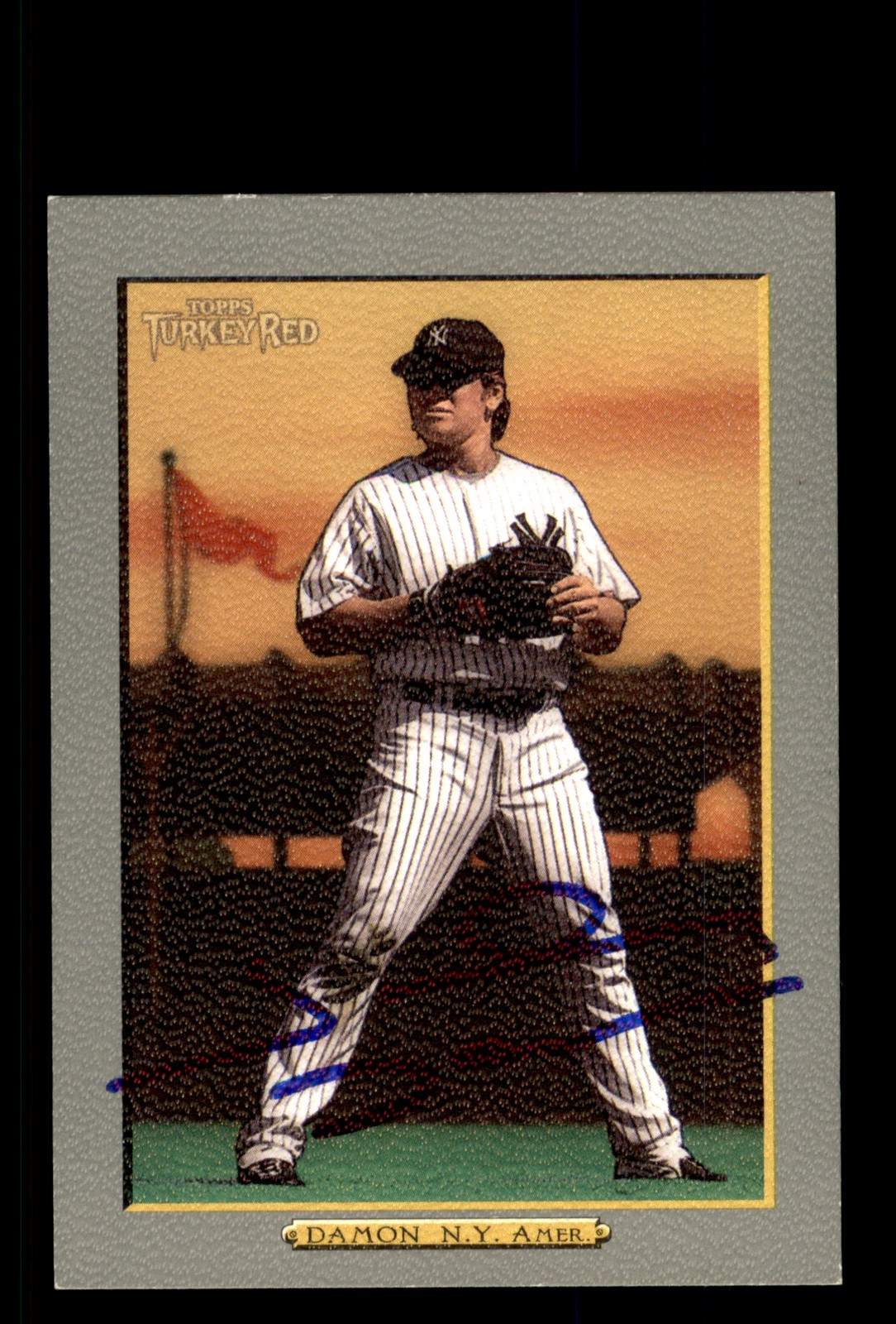 Signed Baseball Card Auto Johnny Damon 2006 Topps Turkey Red #405 Yankees