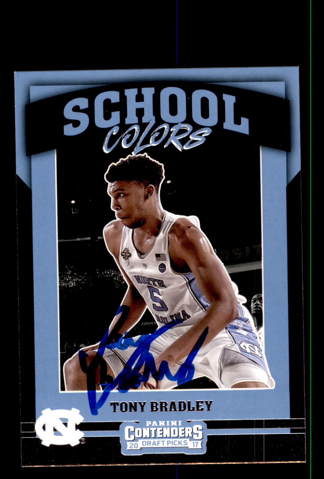 Signed Basketball Card Auto Tony Bradley 2017 Panini Contenders #25 UNC
