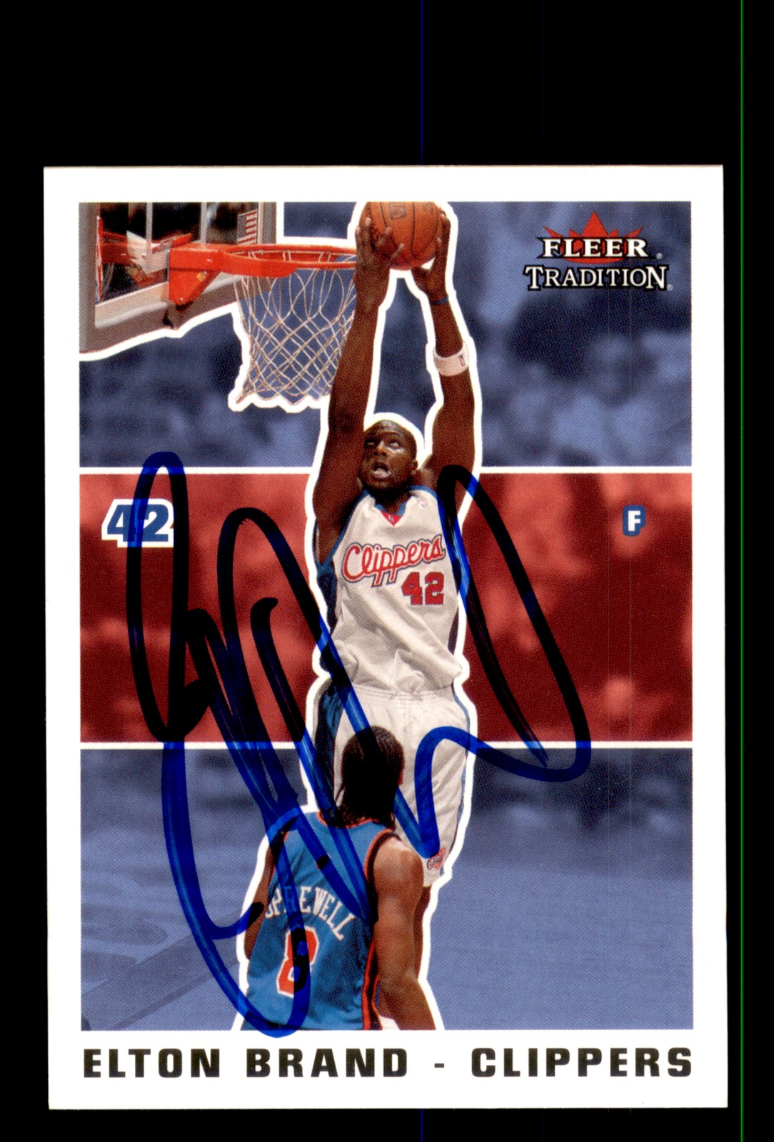 Signed Basketball Card Auto Elton Brand 2003-04 Fleer Tradition #153 Clippers