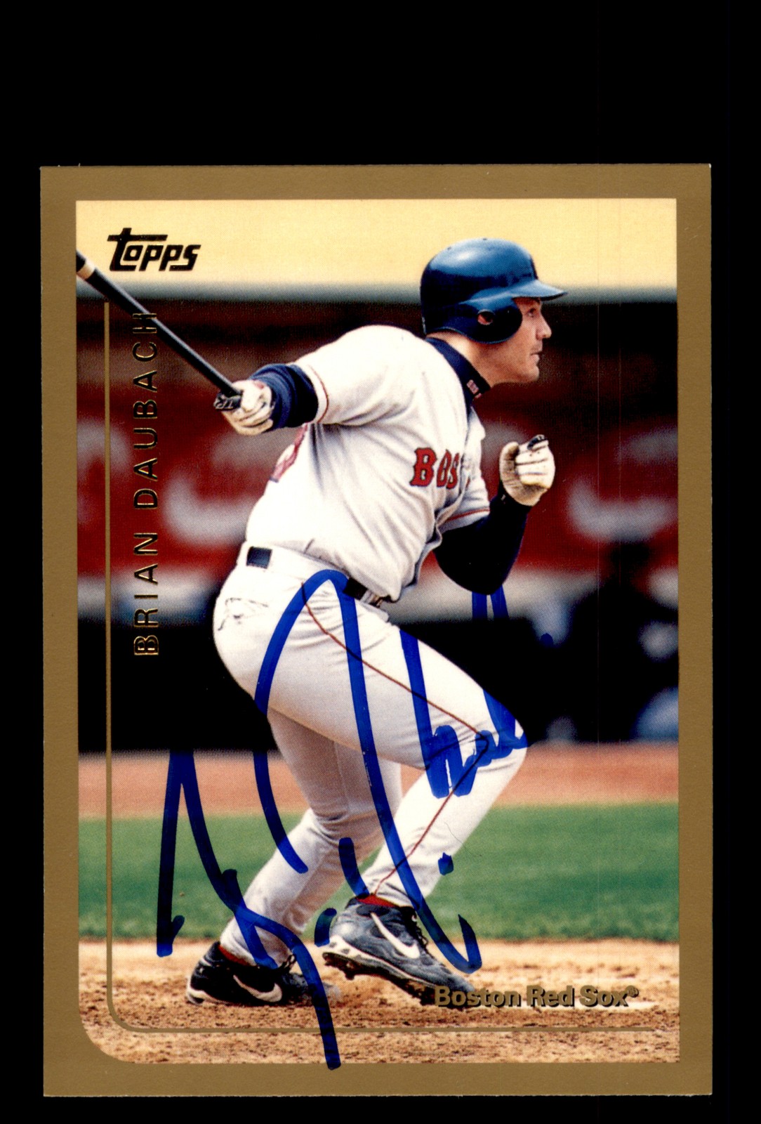 Signed Baseball Card Auto Brian Daubach 1999 Topps #T105 Boston Red Sox