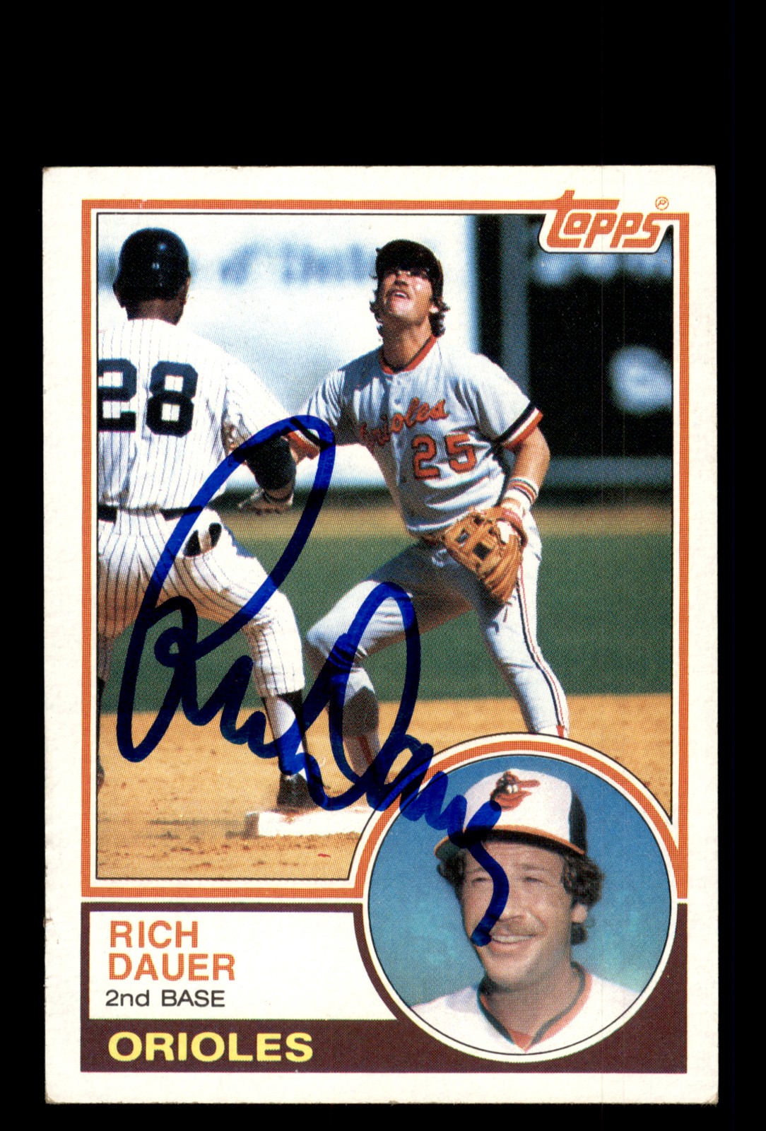 Signed Baseball Card Auto Rich Dauer 1983 Topps #579 Baltimore Orioles
