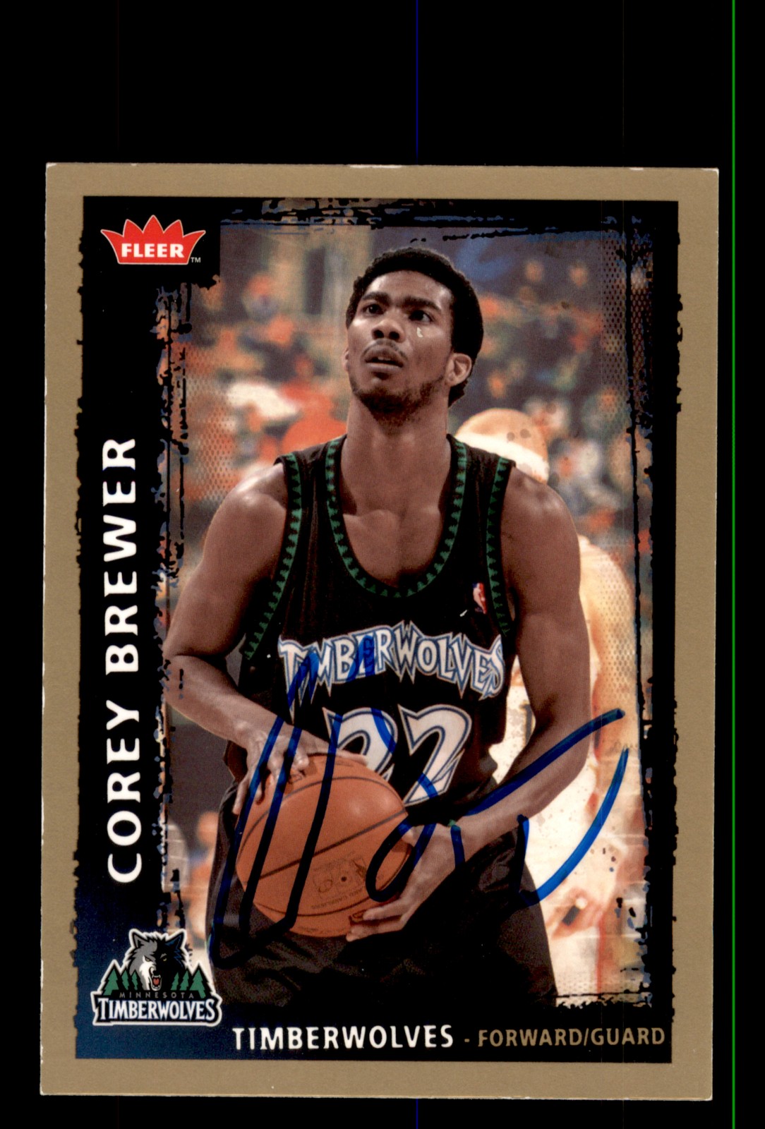 Signed Basketball Card Auto Corey Brewer 2008-09 Fleer #183 Var.