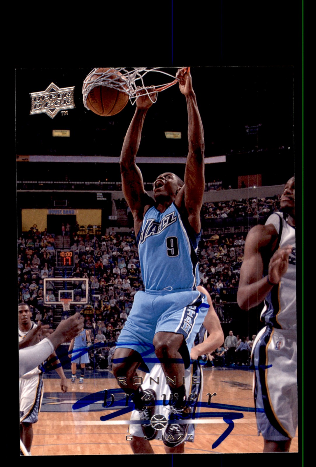 Signed Basketball Card Auto Ronnie Brewer 2008-09 Upper Deck #193 Utah Jazz