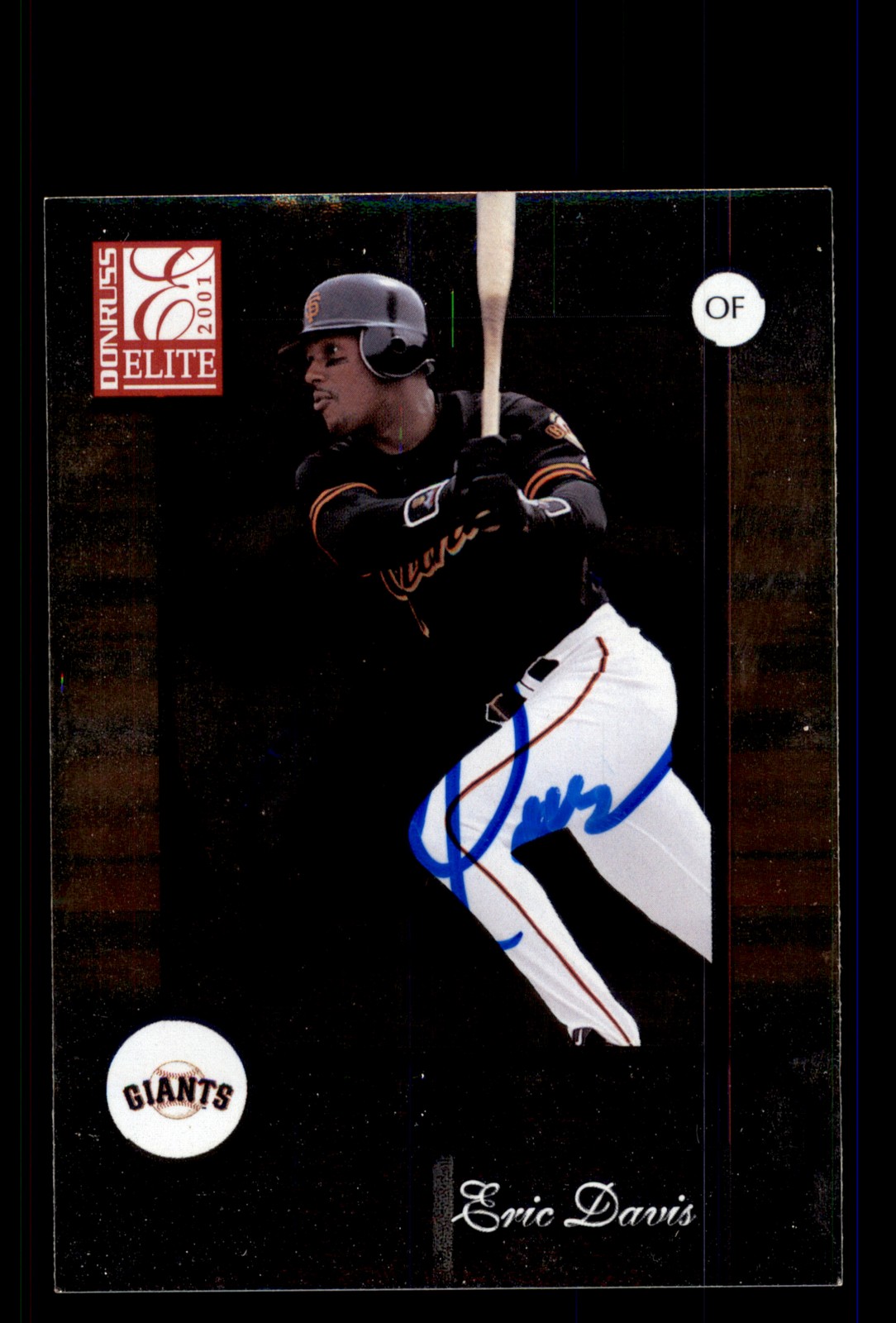 Signed Baseball Card Auto Eric Davis 2001 Donruss Elite #26 San Francisco Giants