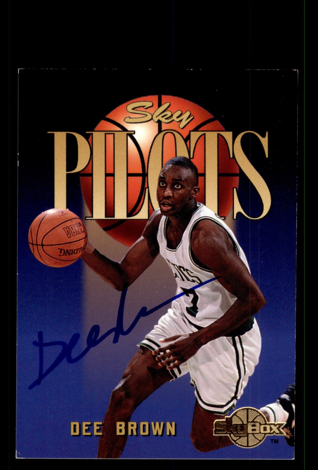 Signed Basketball Card Auto Dee Brown 1994-95 SkyBox Premium #340 Boston Celtics