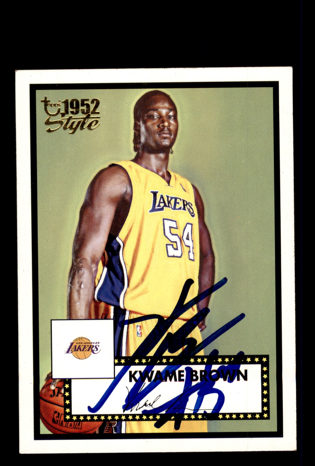 Signed Basketball Card Auto Kwame Brown 2005-06 Topps 1952 Style #116 Lakers