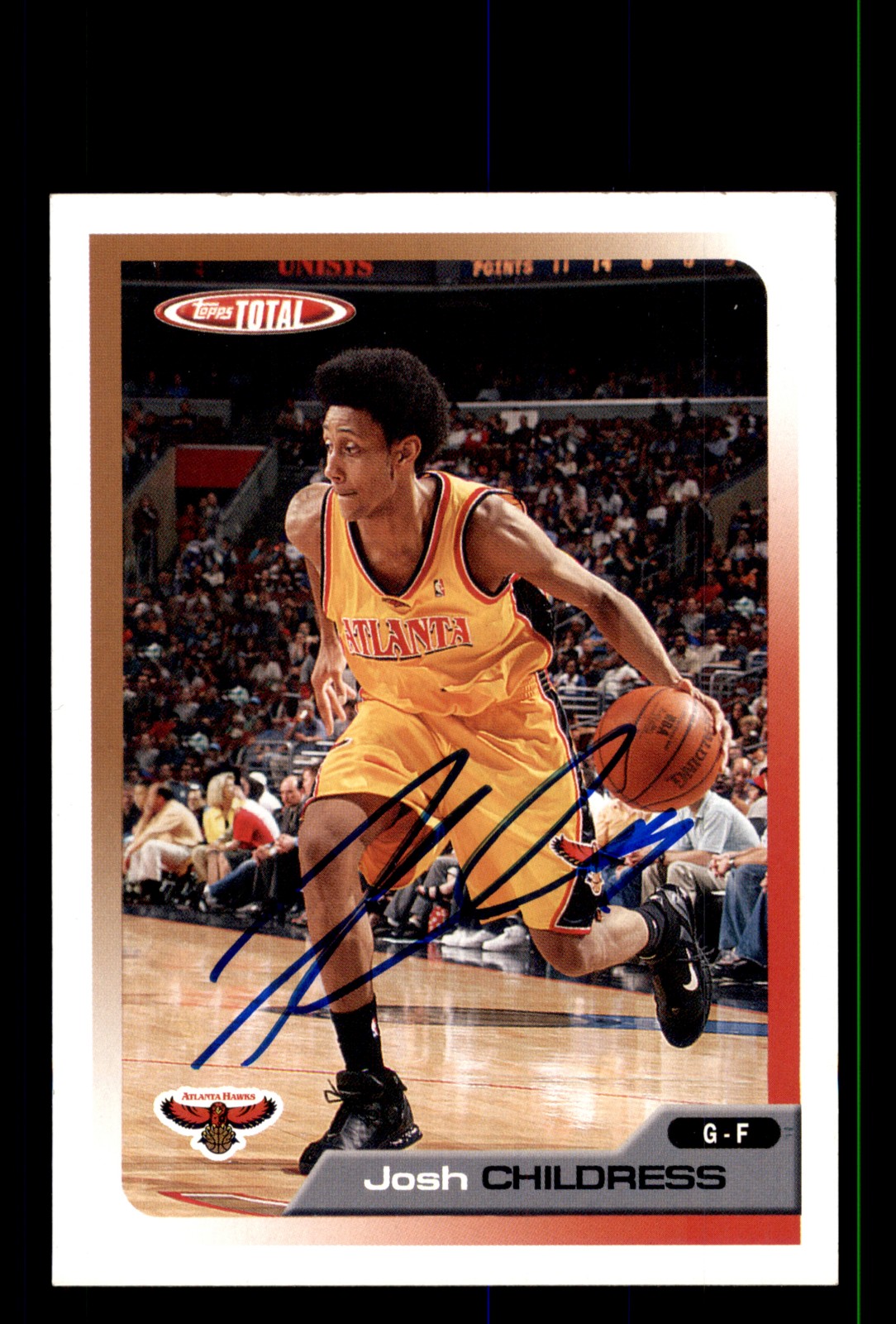 Signed Basketball Card Auto Josh Childress 2005-06 Topps Total #1 Atlanta Hawks