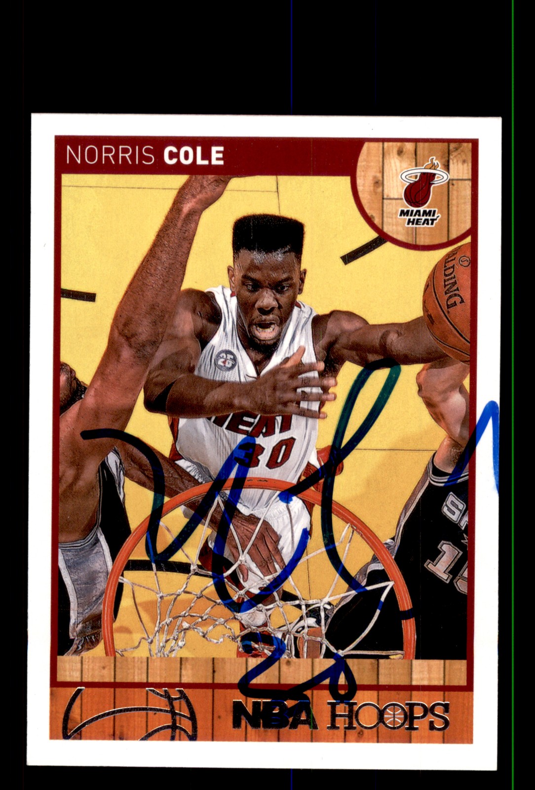 Signed Basketball Card Auto Norris Cole 2013-14 Hoops #77 Miami Heat