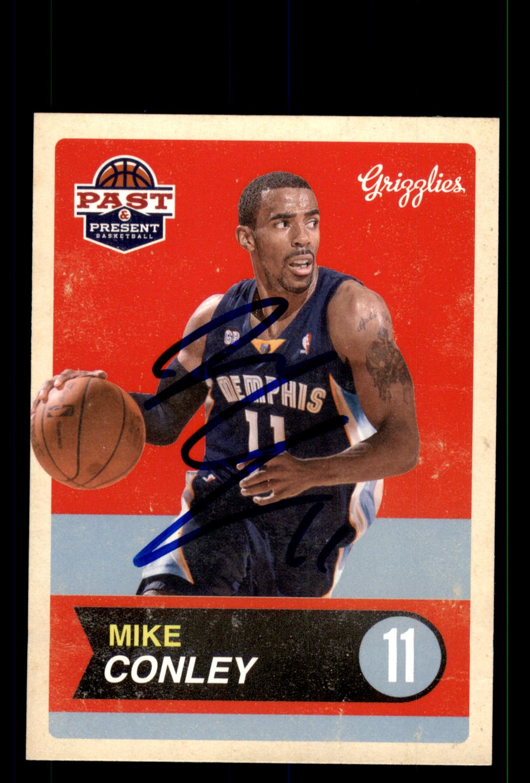 Signed Basketball Card Auto Mike Conley 2011-12 Panini Past & Present #14
