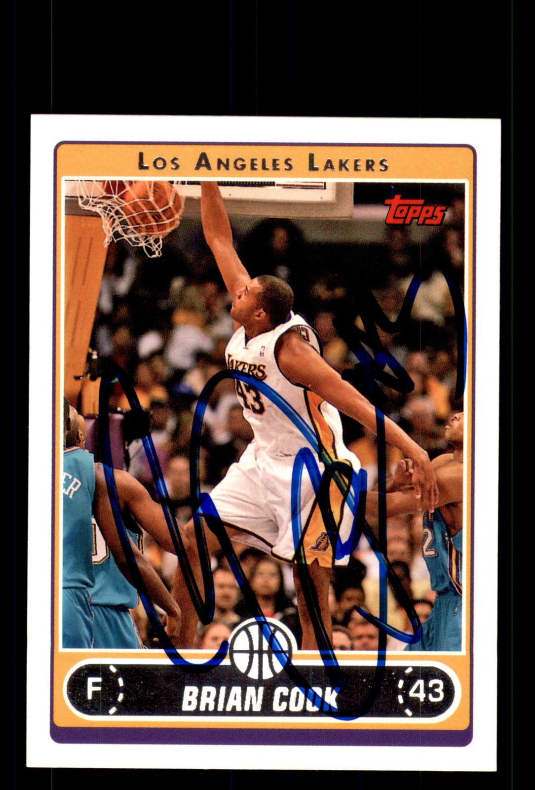 Signed Basketball Card Auto Brian Cook 2006-07 Topps #128 Los Angeles Lakers