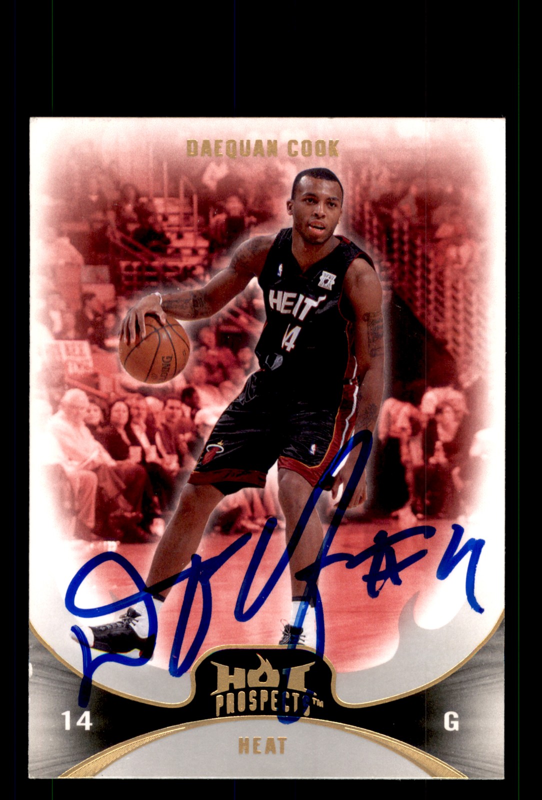 Signed Basketball Card Auto Daequan Cook 2008-09 Fleer Hot Prospects #19