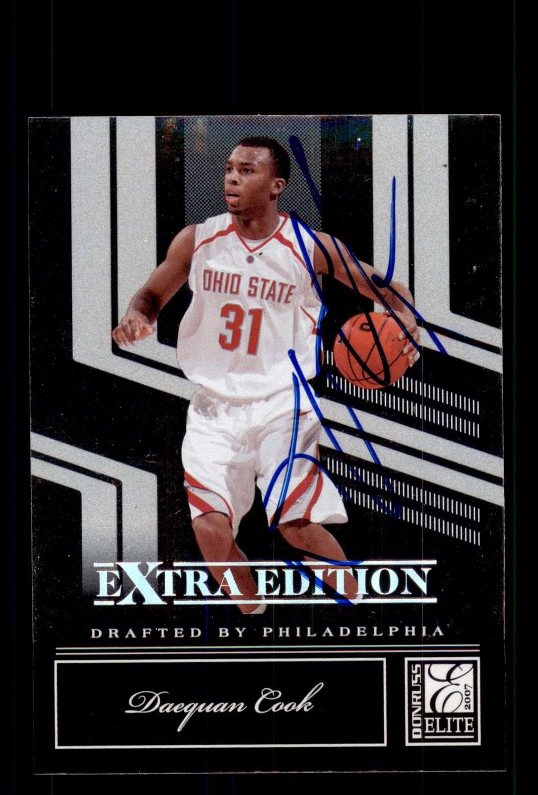 Signed Basketball Card Auto Daequan Cook 2007 Donruss Elite Extra Edition #58