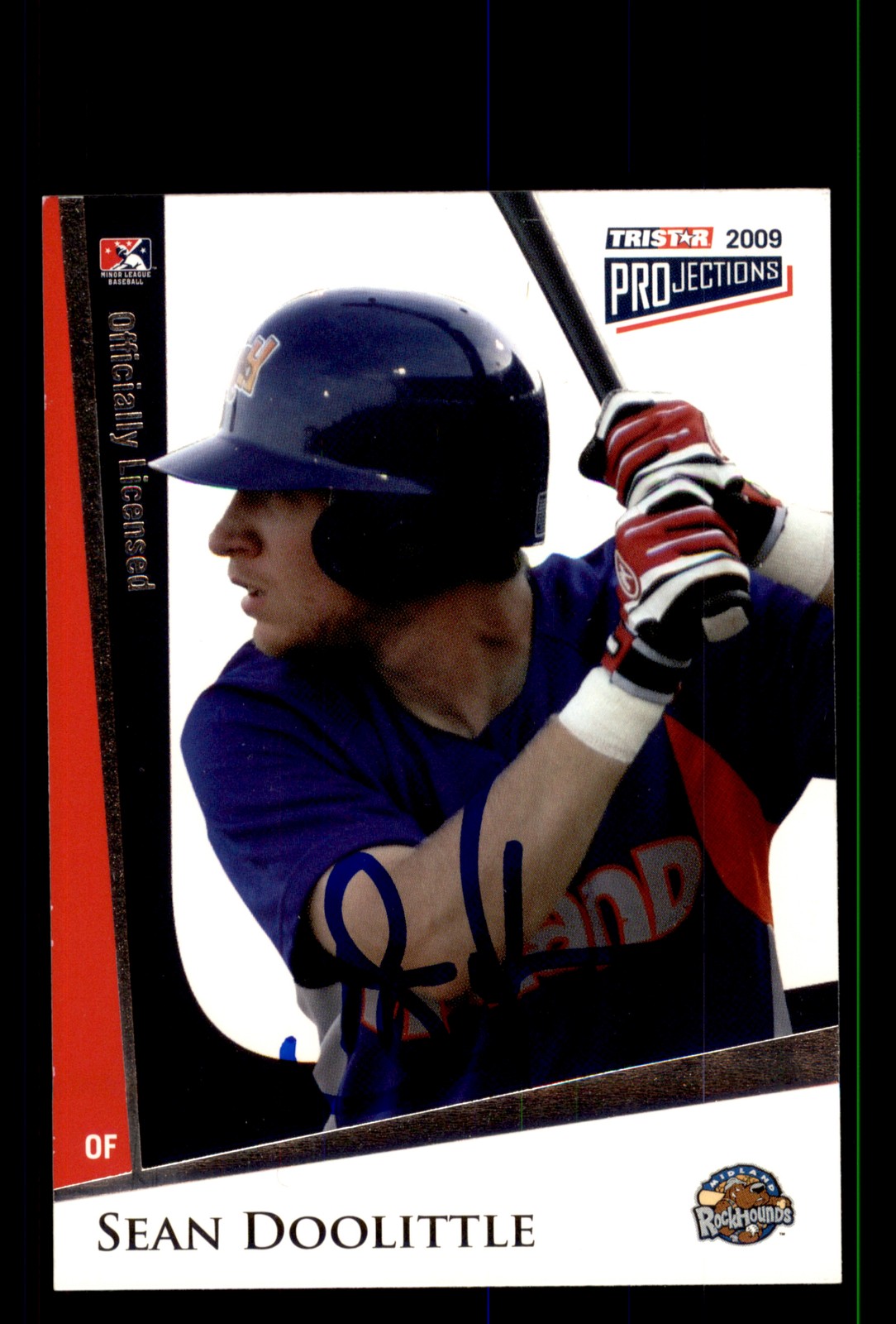 Signed Baseball Card Auto Sean Doolittle 2009 TriStar PROjections #168
