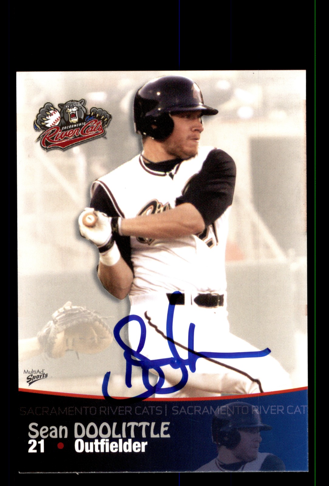 Signed Baseball Card Auto Sean Doolittle 2009 MultiAd Sacramento River Cats #11