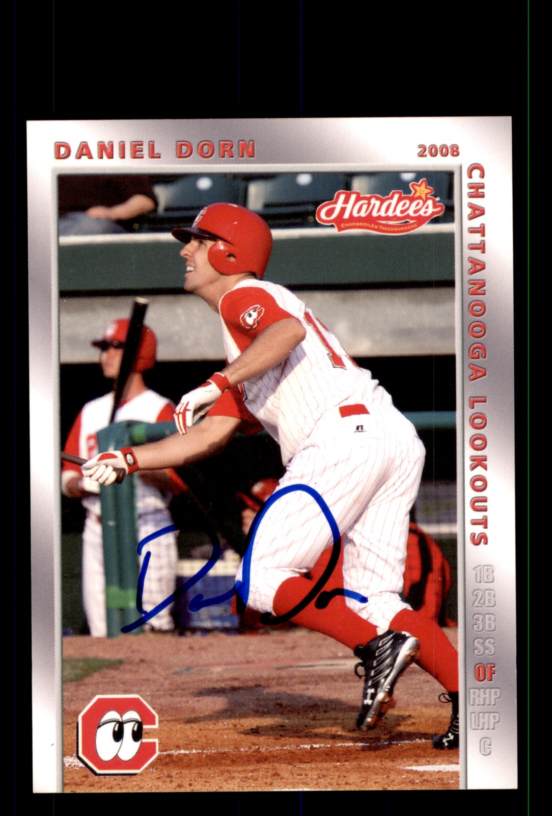Signed Baseball Card Auto Danny Dorn 2008 Grandstand Chattanooga Lookouts