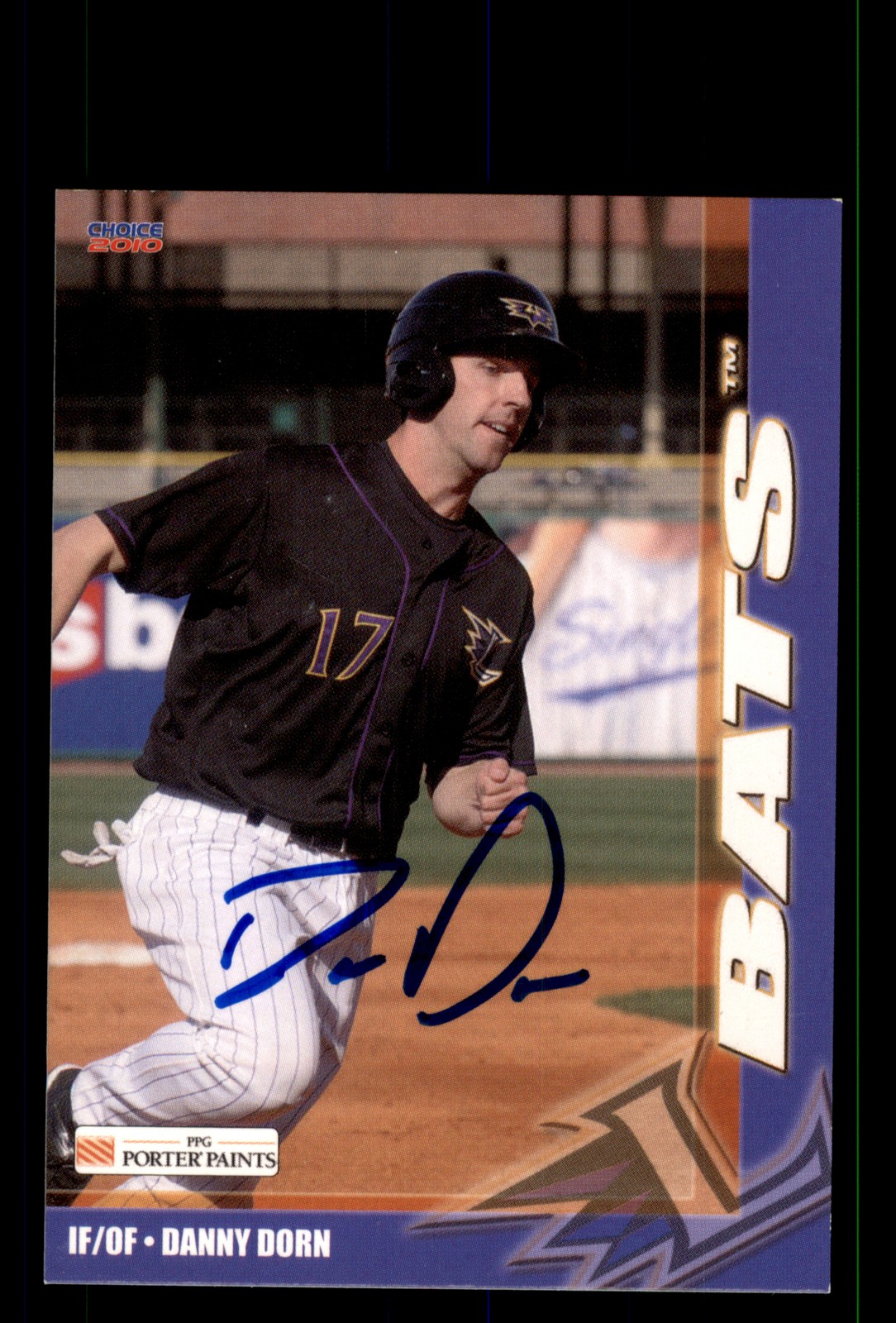Signed Baseball Card Auto Danny Dorn 2010 Choice Louisville Bats #12