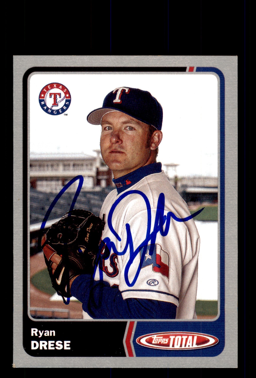 Signed Baseball Card Auto Ryan Drese 2003 Topps Total #273 Rangers Silver