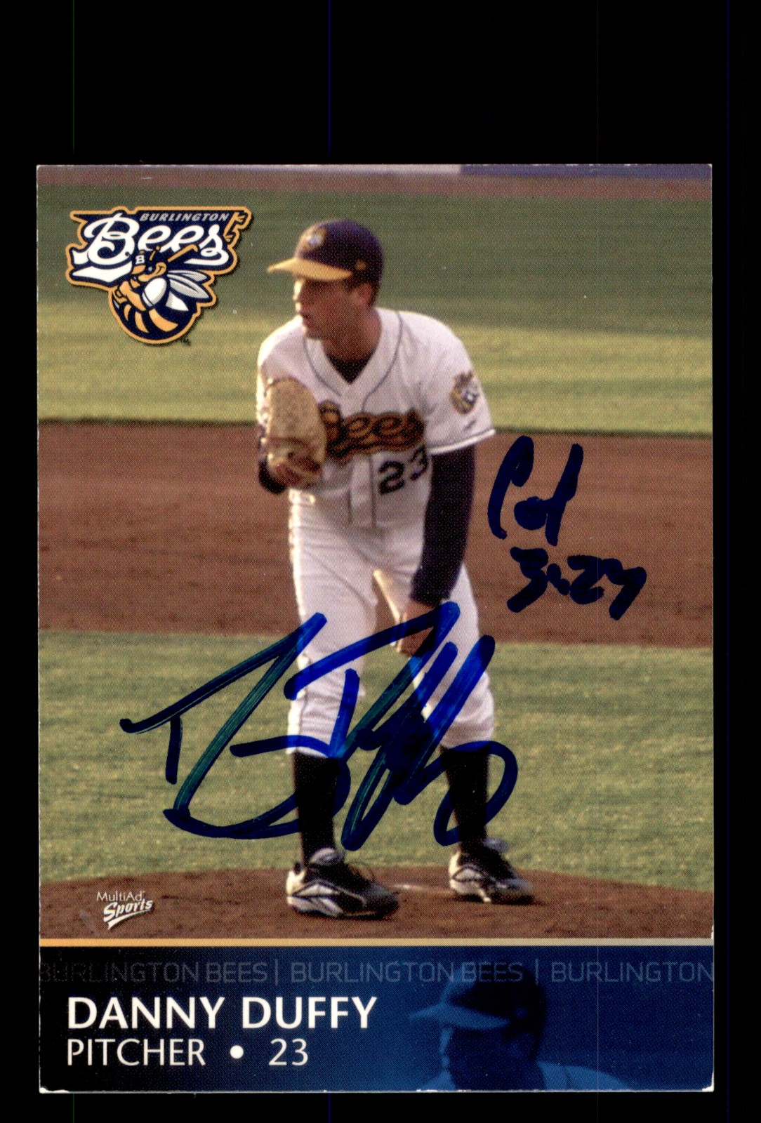 Signed Baseball Card Auto Danny Duffy 2008 MultiAd Burlington Bees MILB