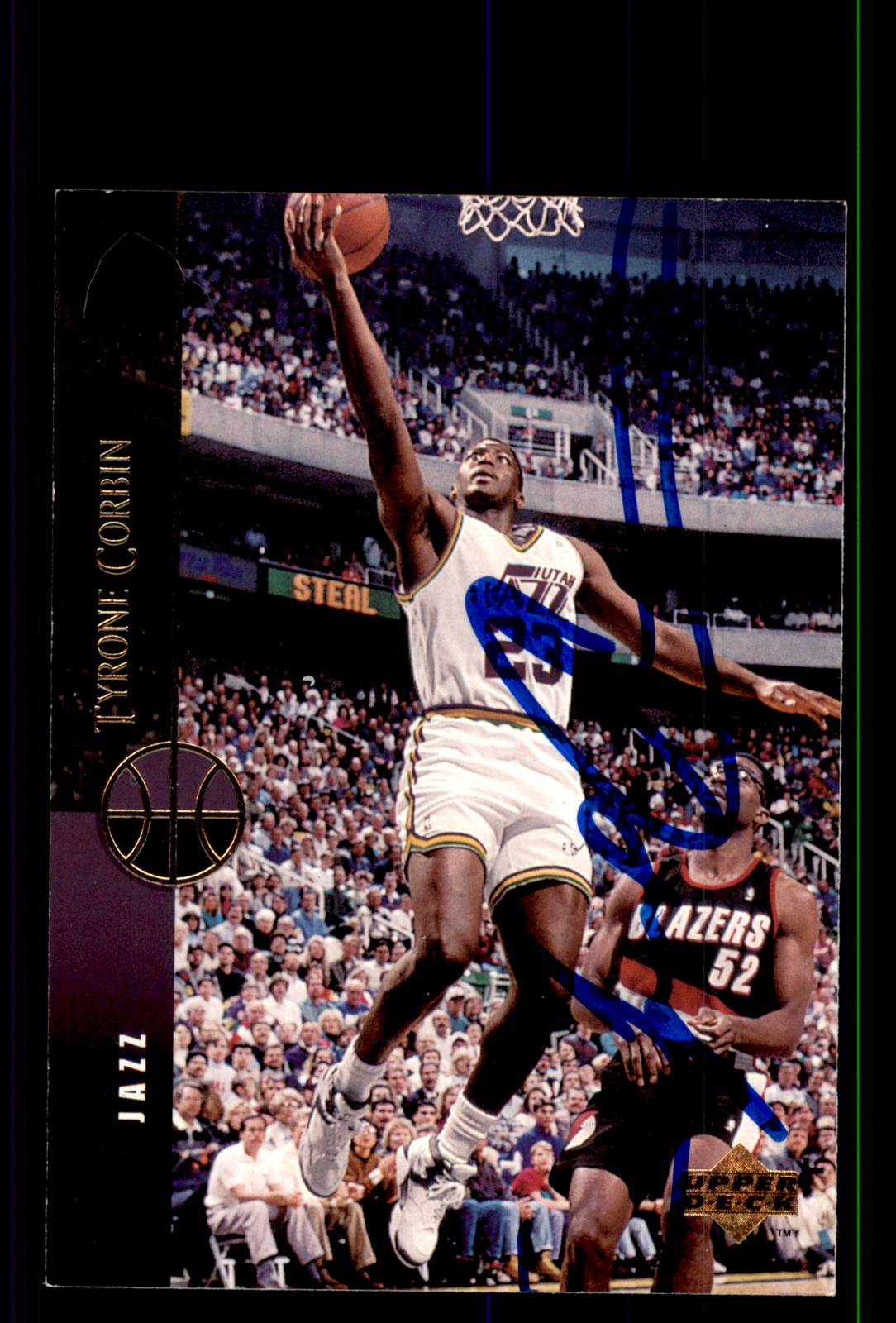 Signed Basketball Card Auto Tyrone Corbin 1994-95 Upper Deck #76 Utah Jazz