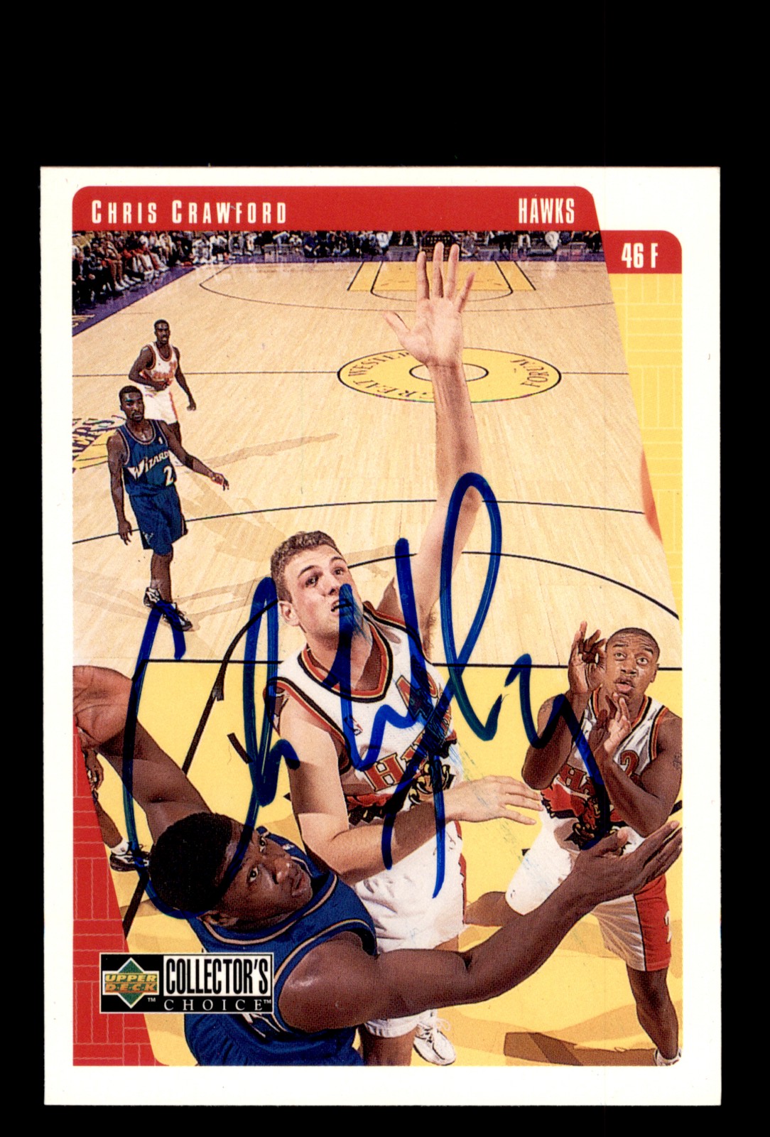 Signed Basketball Card Auto Chris Crawford 1997-98 Collector's Choice #202