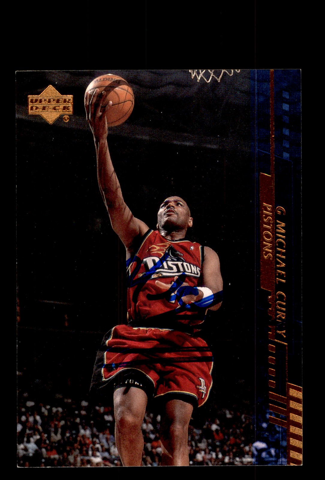 Signed Basketball Card Auto Michael Curry 2000-01 Upper Deck #49 Detroit Pistons