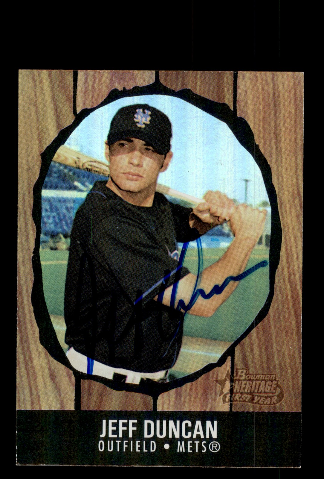 Signed Baseball Card Auto Jeff Duncan 2003 Bowman Heritage #225 Rainbow