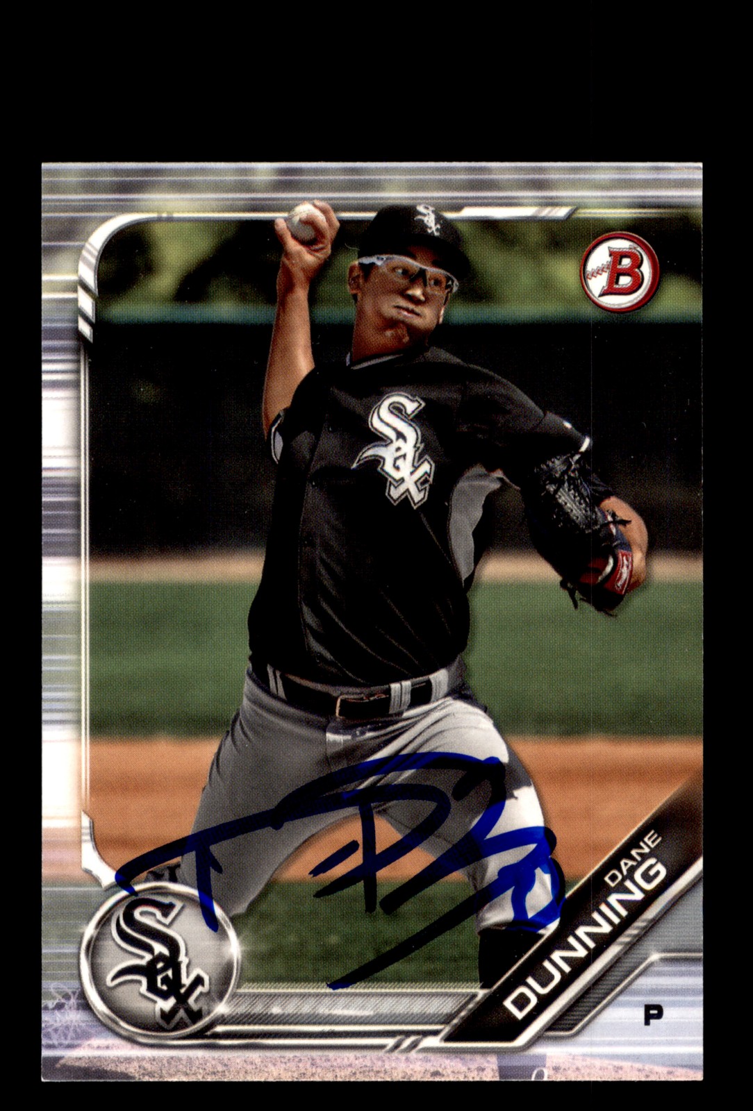Signed Baseball Card Auto Dane Dunning 2019 Bowman #BP-94 White Sox